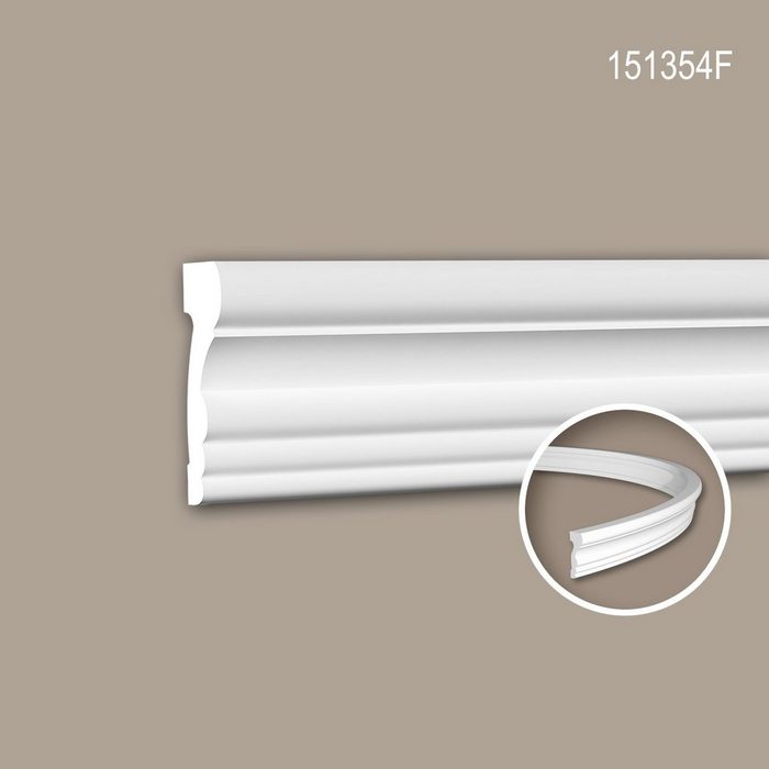 Profhome Flexprofil 151354F (Profilleiste 1-St. Flexible Wandleiste Stuckleiste Zierleiste 2 m) weiß vorgrundiert