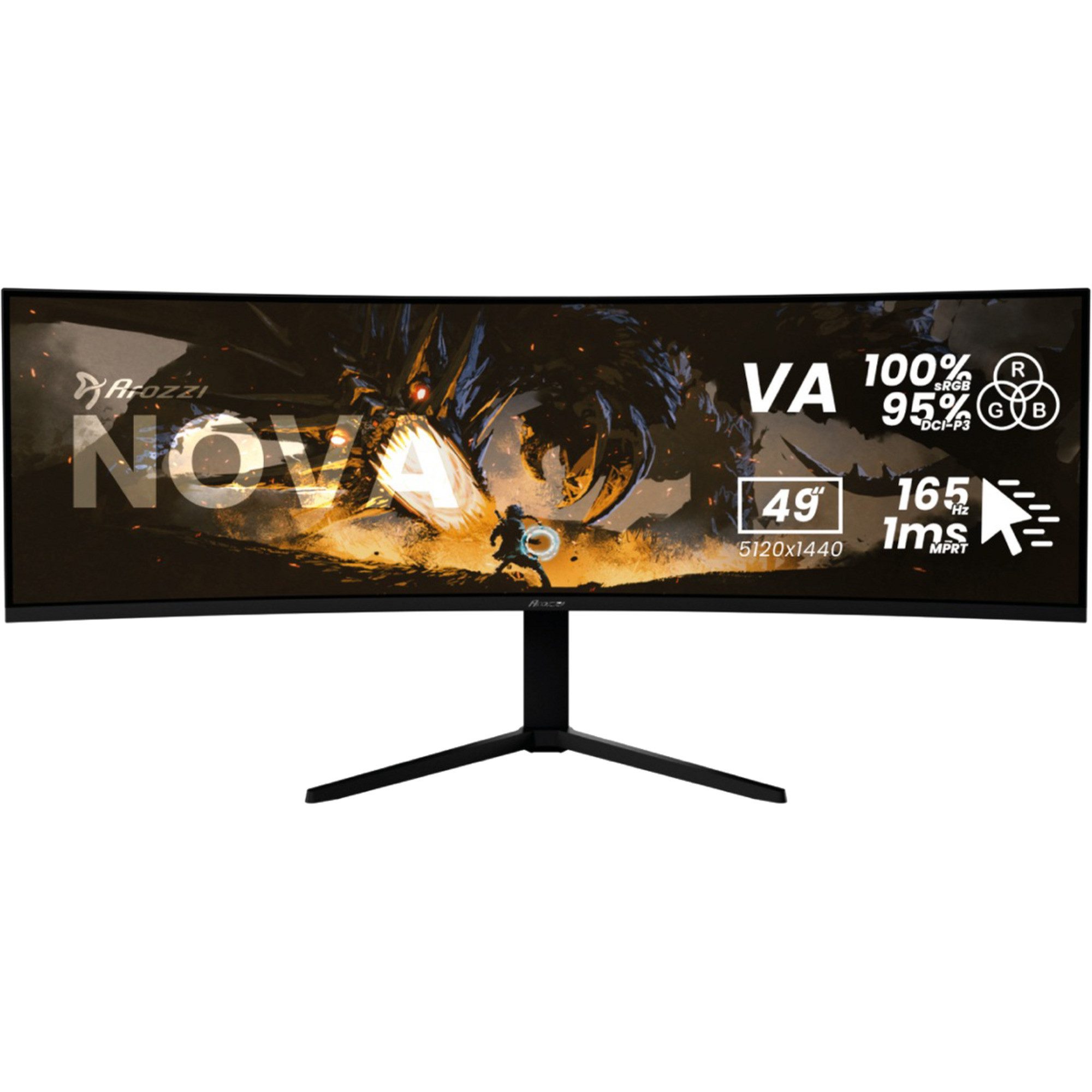 Arozzi Arozzi Nova 49TUW165, Gaming-Monitor, (UWQHD, VA, TFT-Monitor (5120 x 1440 px)