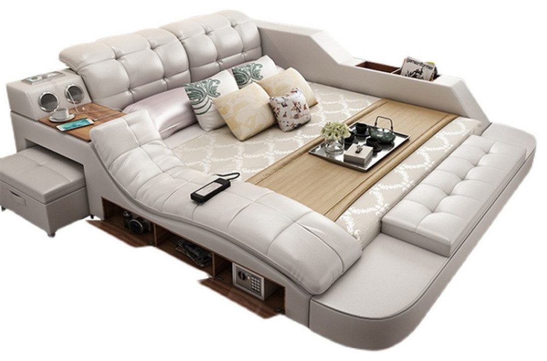 JVmoebel Multimediabett Multifunktion Design Bett XXL 180x200 Big Betten Leder Hotel, Made in Europa