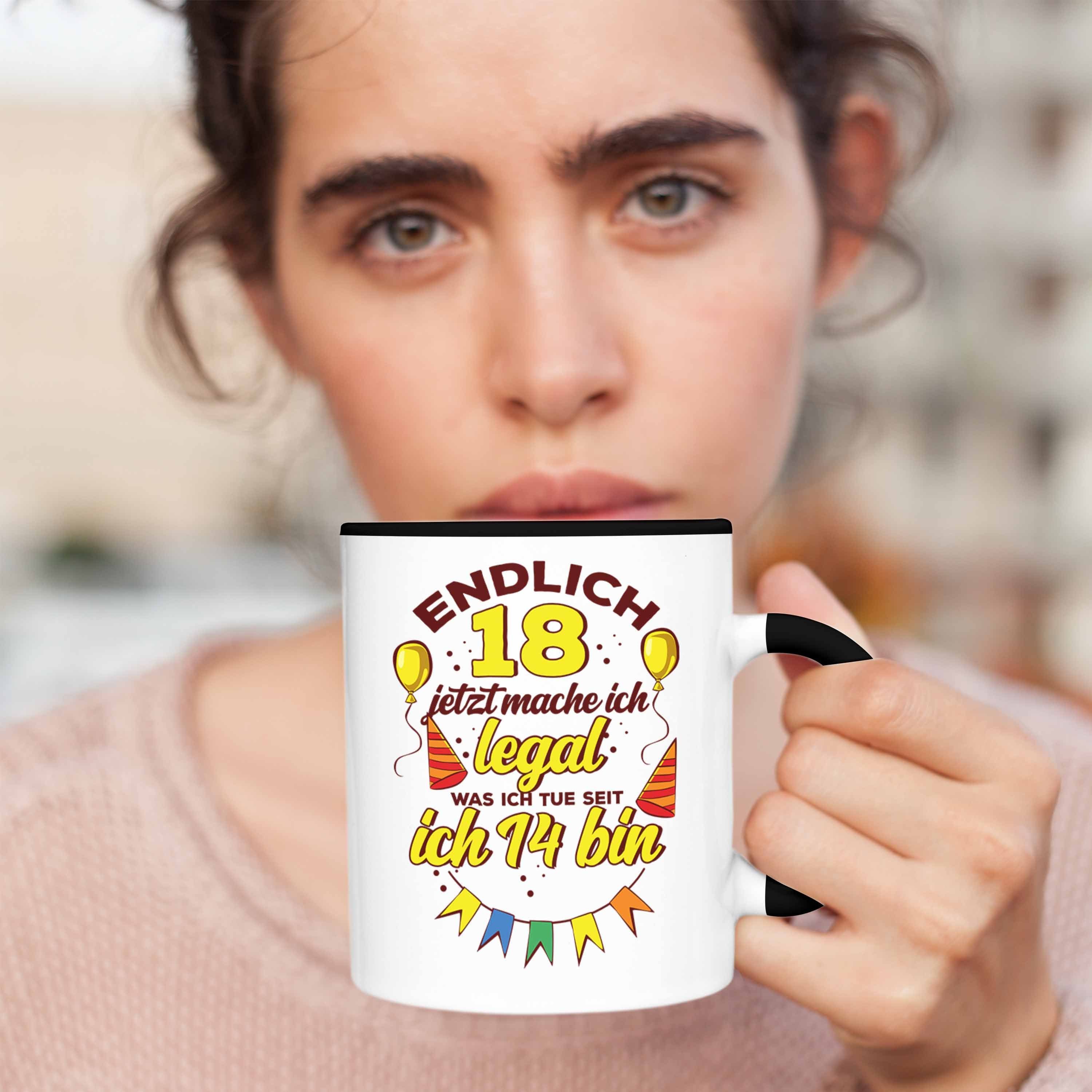 18. Geburtstag Tasse Schwarz Trendation Tasse witziges zum 18er Lustige Geburtstag Geschenk