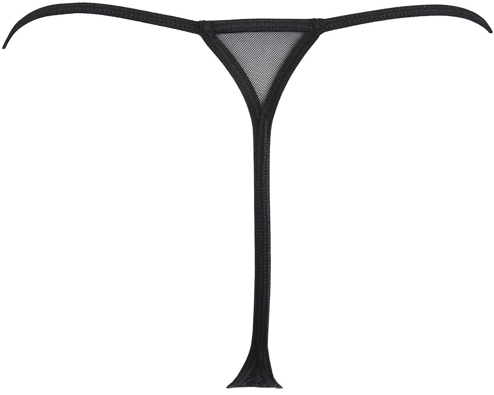 Axami String String in beige-schwarz mit Spitze und (einzel, 1-St)