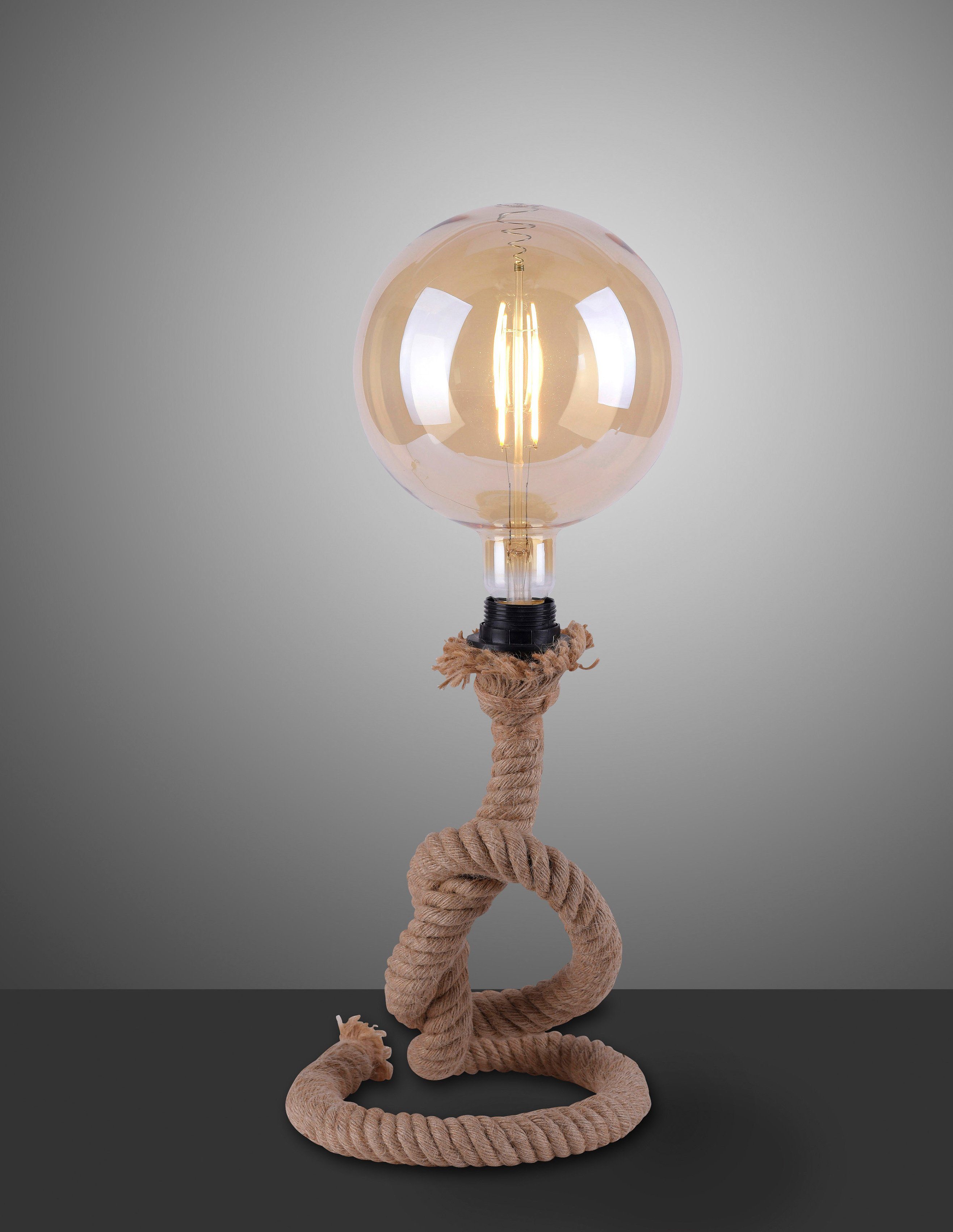 JUST LIGHT Tischleuchte ROPE, ohne Leuchtmittel, Seil Optik