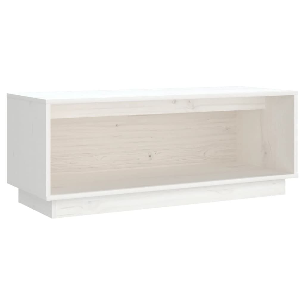 vidaXL Kiefer 90x35x35 Weiß cm Massivholz (1-St) TV-Schrank TV-Schrank