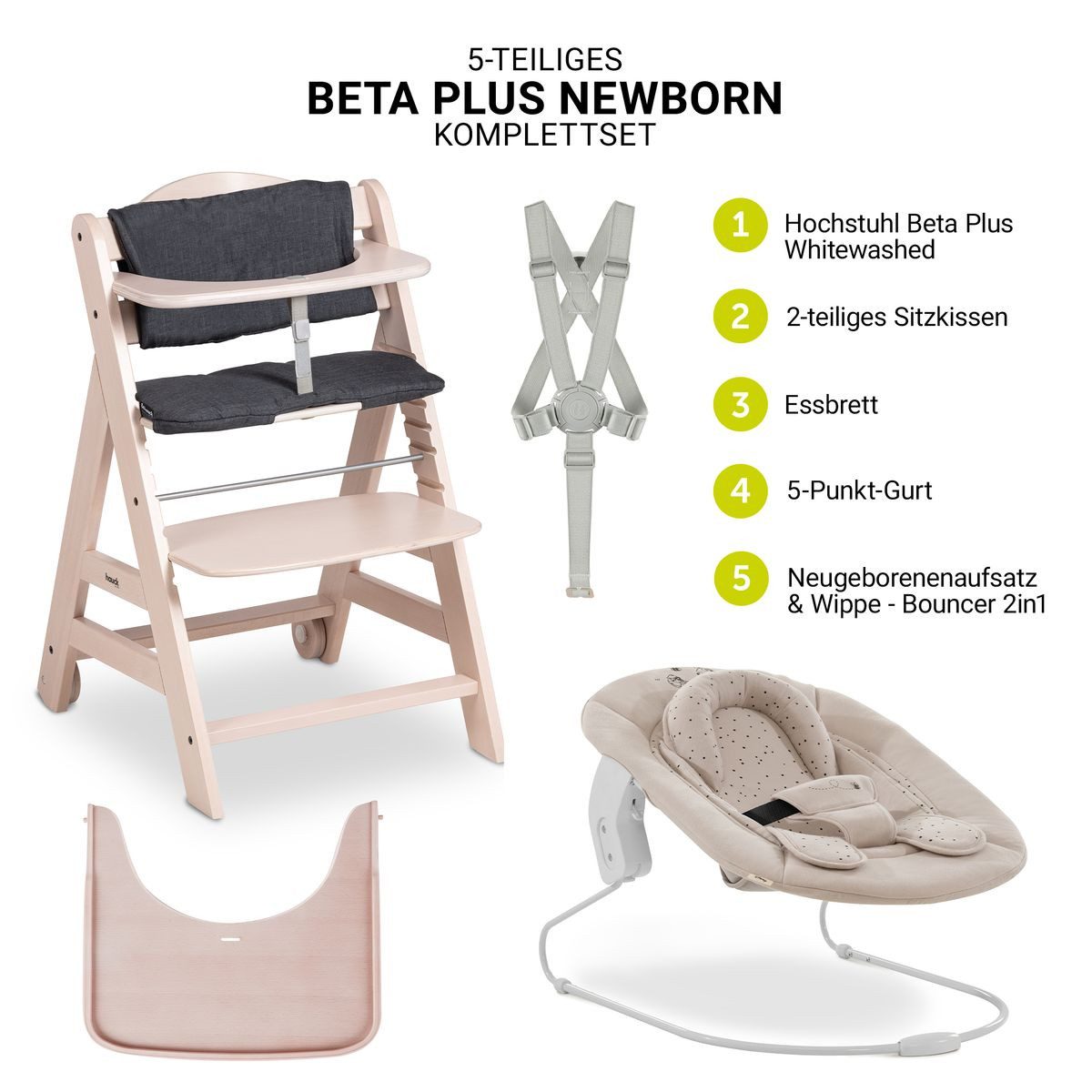Hauck Hochstuhl Beta Plus Whitewashed Newborn günstig online kaufen