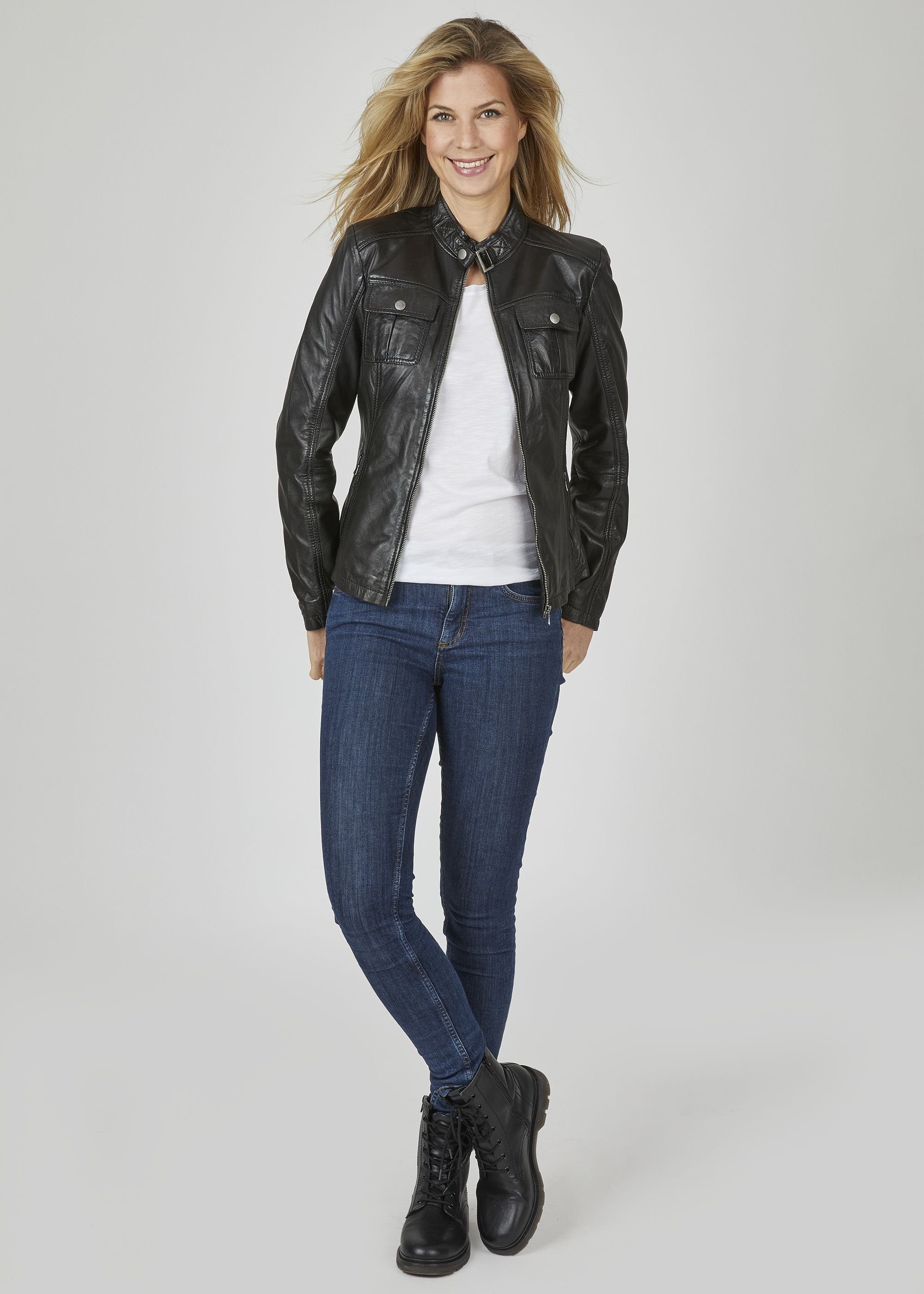 7eleven Lederjacke SEJANNA (1-St) mit Zierschnalle