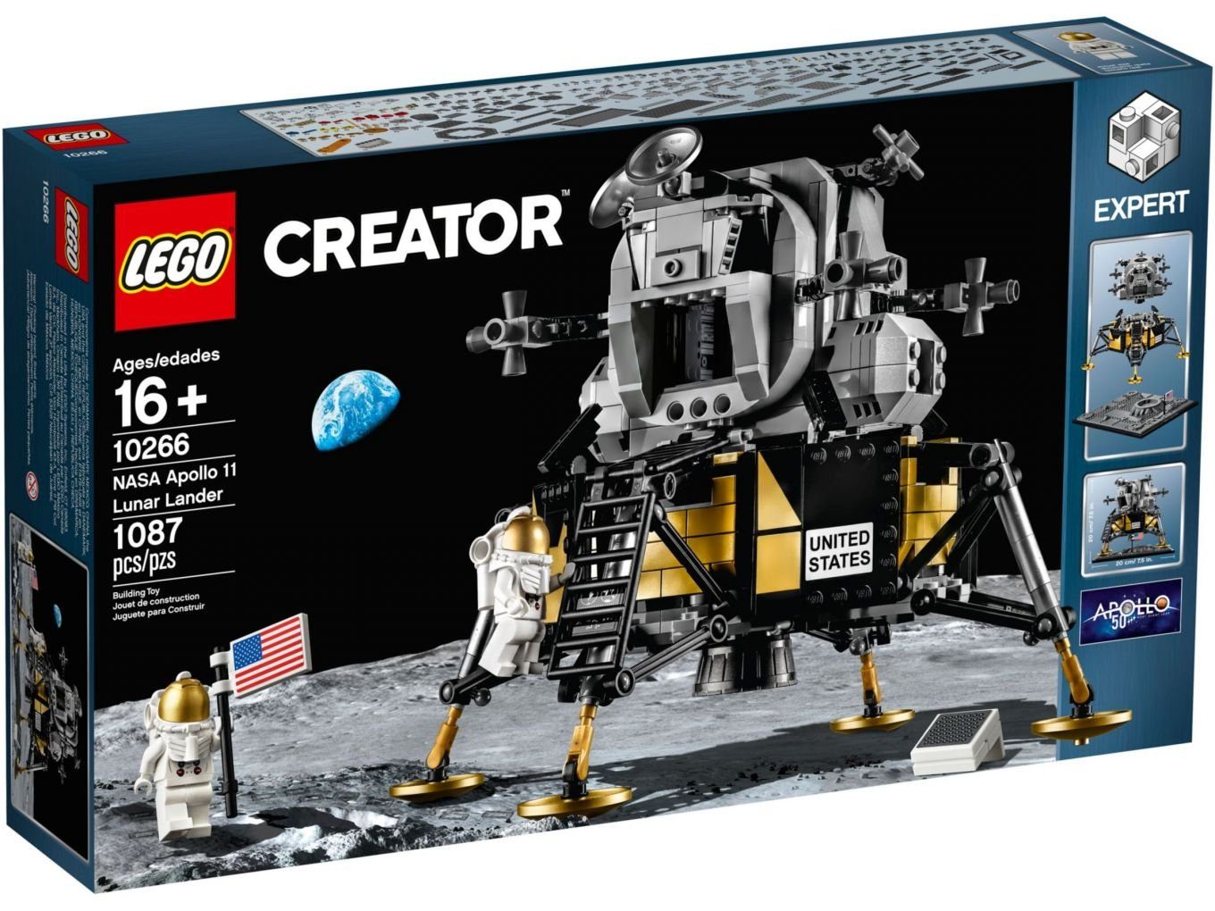 LEGO® Konstruktionsspielsteine LEGO® Creator Expert - NASA Apollo 11 Mondlandefäh, (Set, 1087 St)