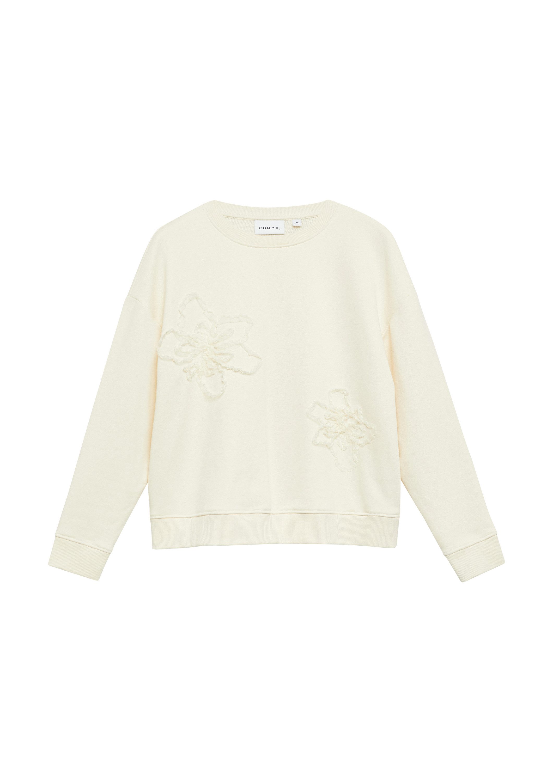 comma Sweatshirt Sweatshirt Sweatshirt mit Blumenapplikation