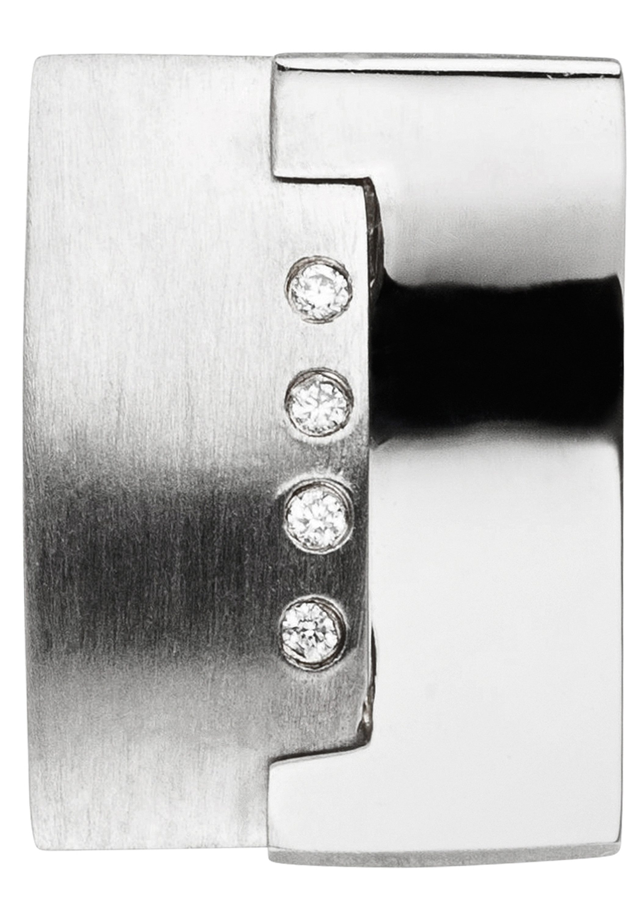 JOBO Kettenanhänger Anhänger Platinanhänger 15 mm, 950 Platin mit 4 Diamanten
