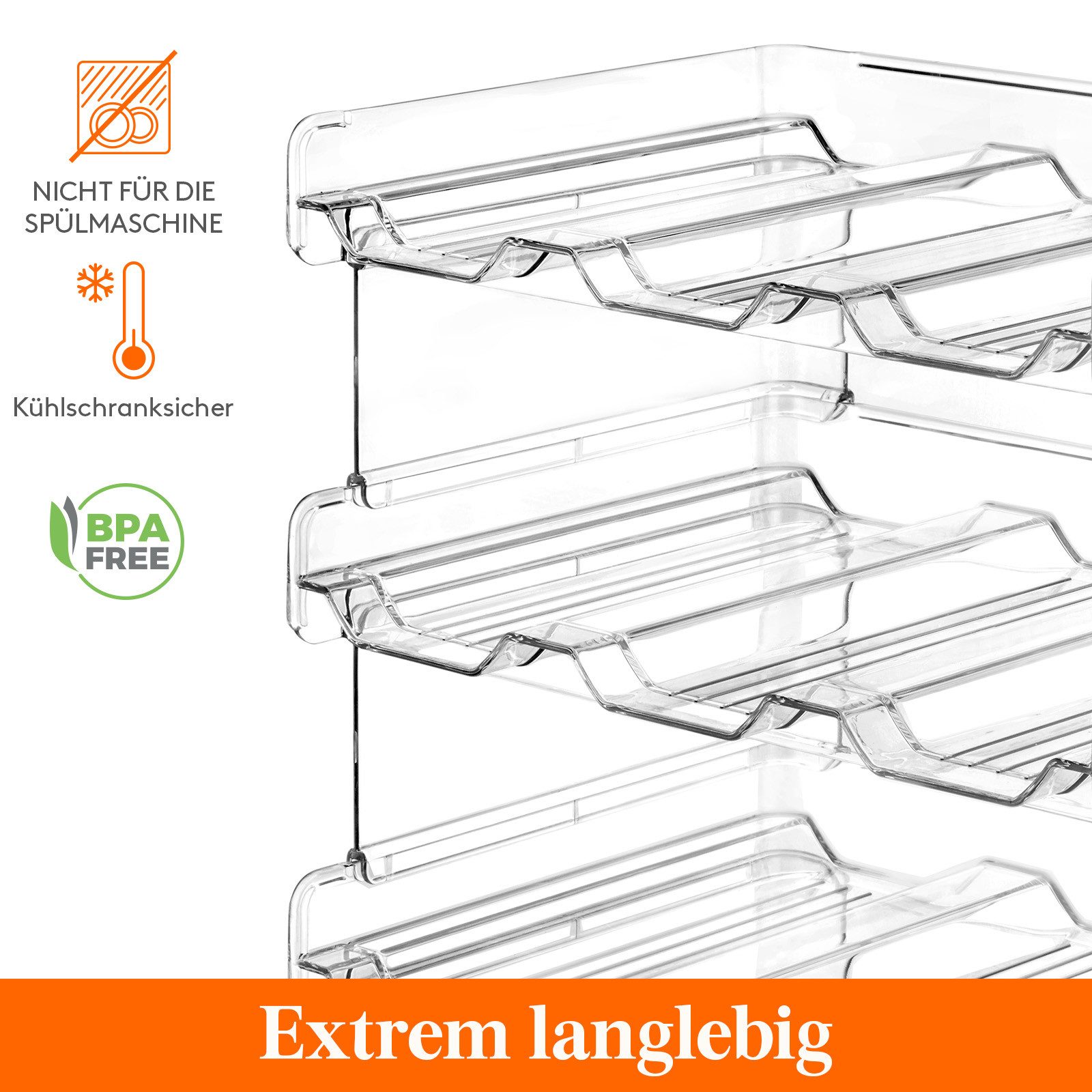 Lifewit Küchenorganizer-Set Stapelbarer Flaschenhalter für Schrank, Gefrierschrank, Vorratskammer, Stapelbar – Bild 4 von 5