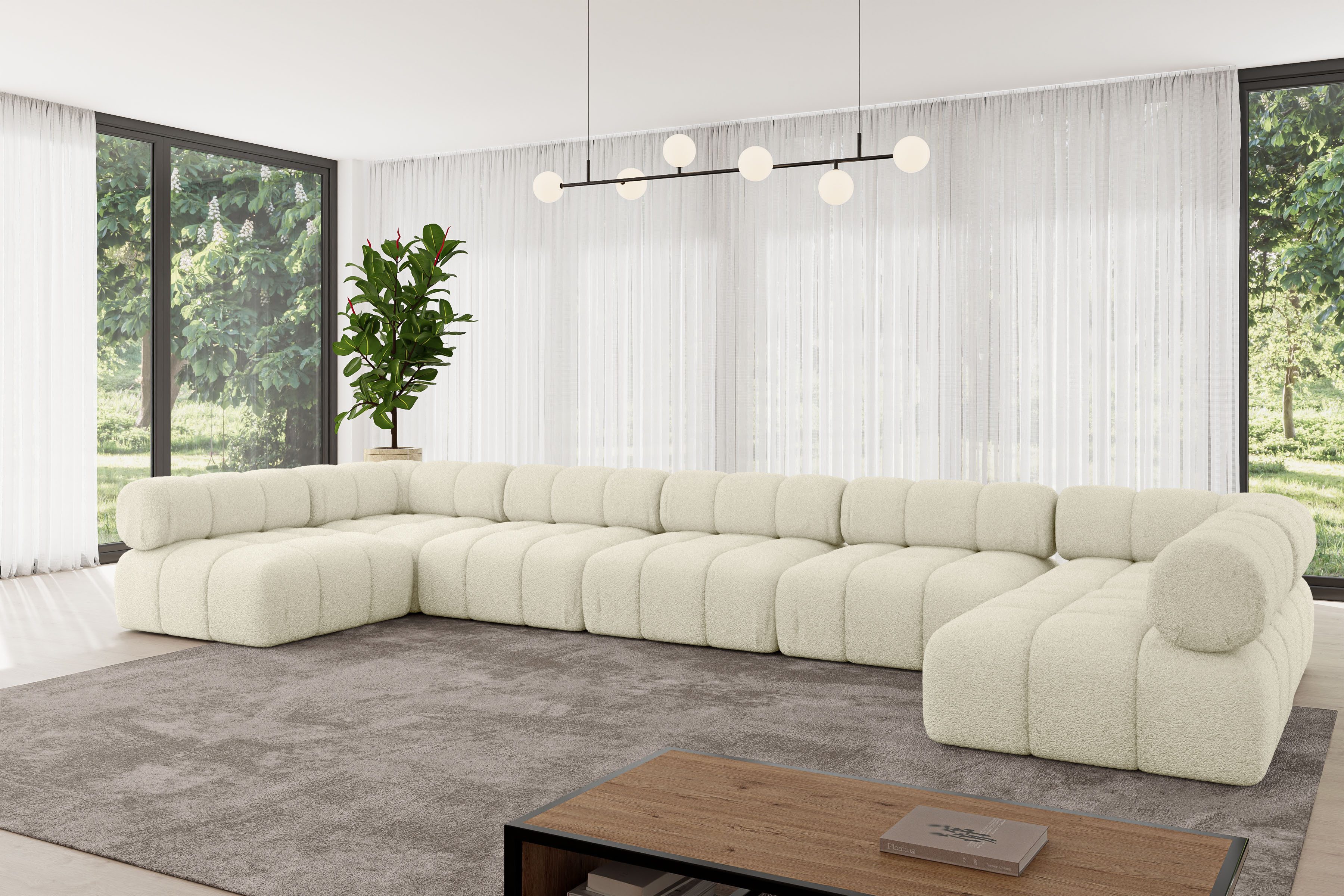 ALTDECOR Wohnlandschaft Garvo-U3, Corner Sofa U-Form Vielseitige Sofa Wohnlandschaft Wohnzimmer, Sofa Praktische Bequeme Funktionsecke Couch L-Form Eckcouch