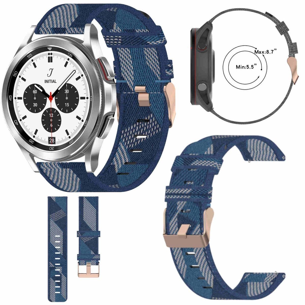 Wigento Smartwatch-Armband Für Samsung Watch alle Normal 5 Größen 6 Galaxy Classic Armband Pro 4