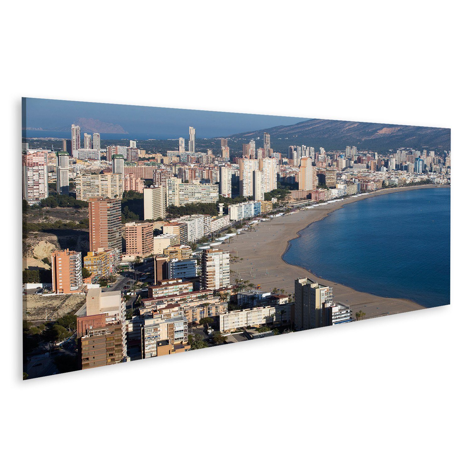 Leinwandbild Bild auf Leinwand Die Küste Und Hochhaus Skyline Von Benidorm Badeort
