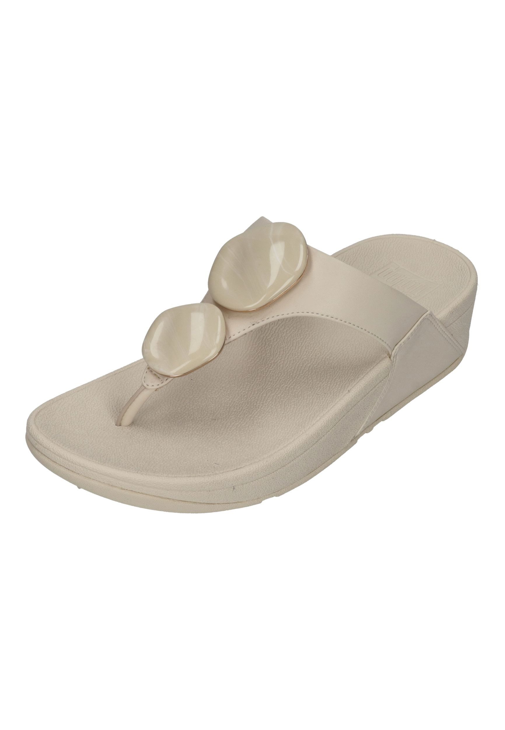 LULU MARBLED-STONE TOE-POST SANDALS Zehentrenner