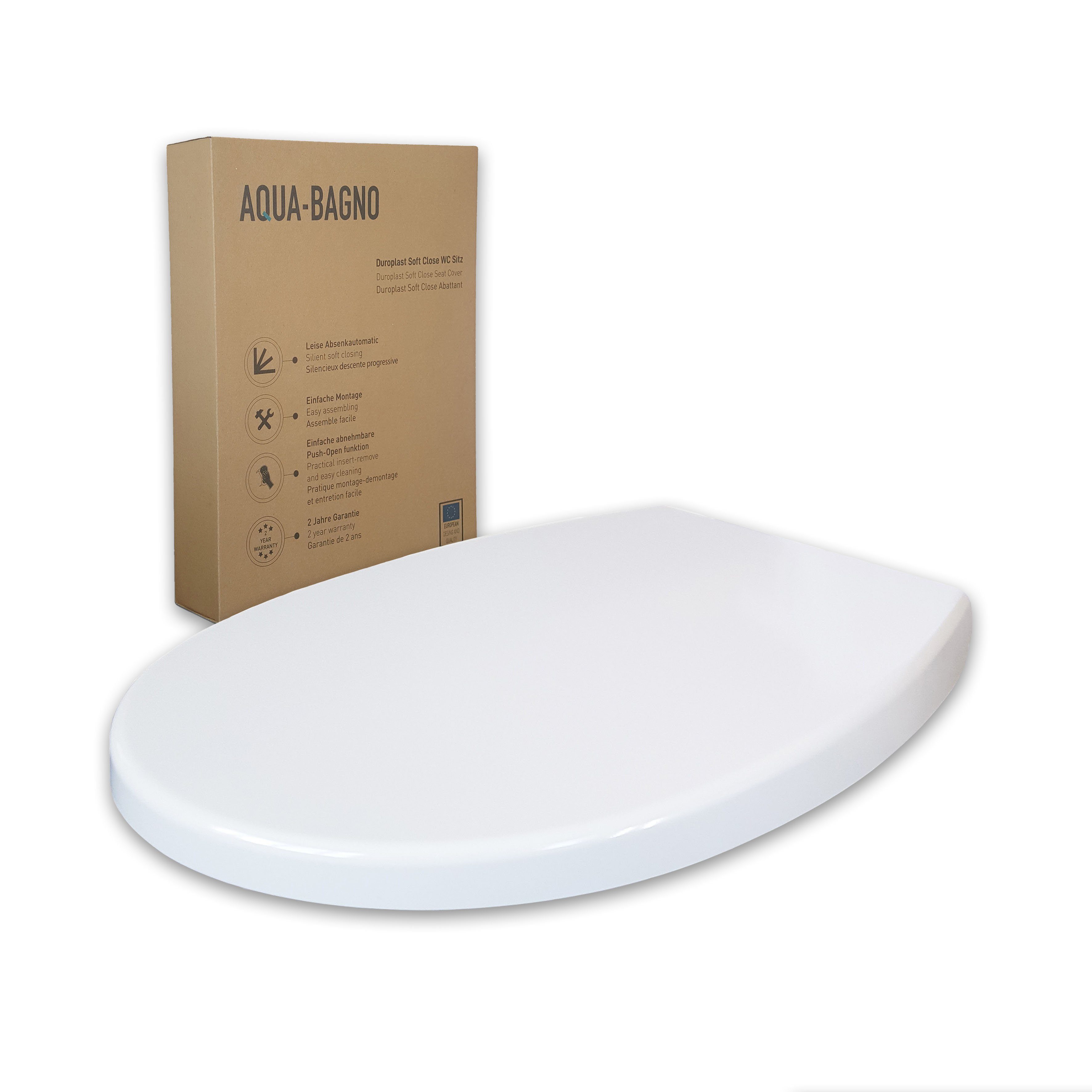 Aqua Bagno WC-Sitz Aqua Bagno, WC Sitz mit Absenkautomatik, antibakterieller und abnehmb