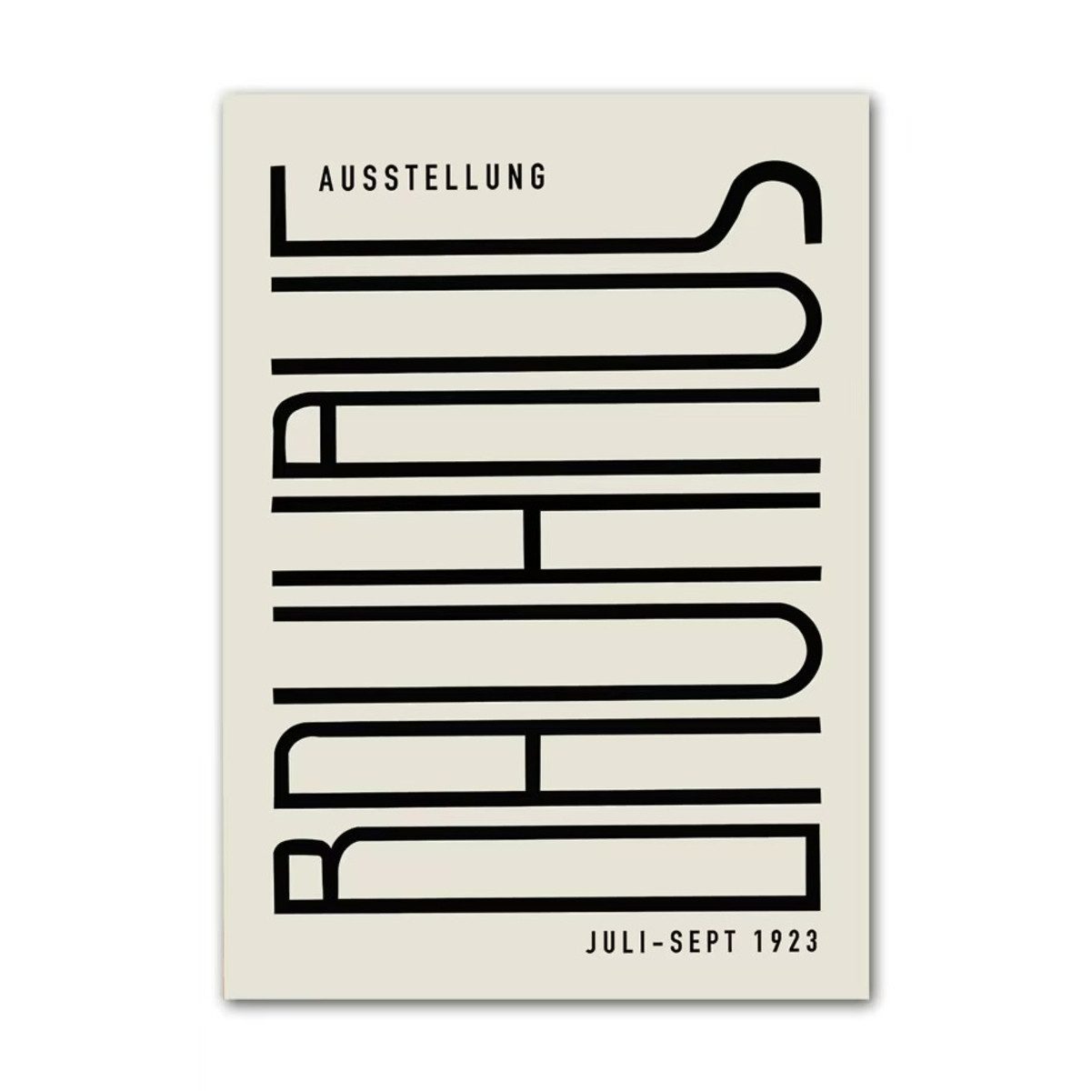 TPFLiving Kunstdruck (OHNE RAHMEN) Poster - Leinwand - Wandbild, Bauhaus grüne Farbblocklinien moderne minimalistische Leinwand (Leinwandbild XXL), Farben: Grün, Schwarz, Beige, Grau, Gelb -Größe: 20x30cm