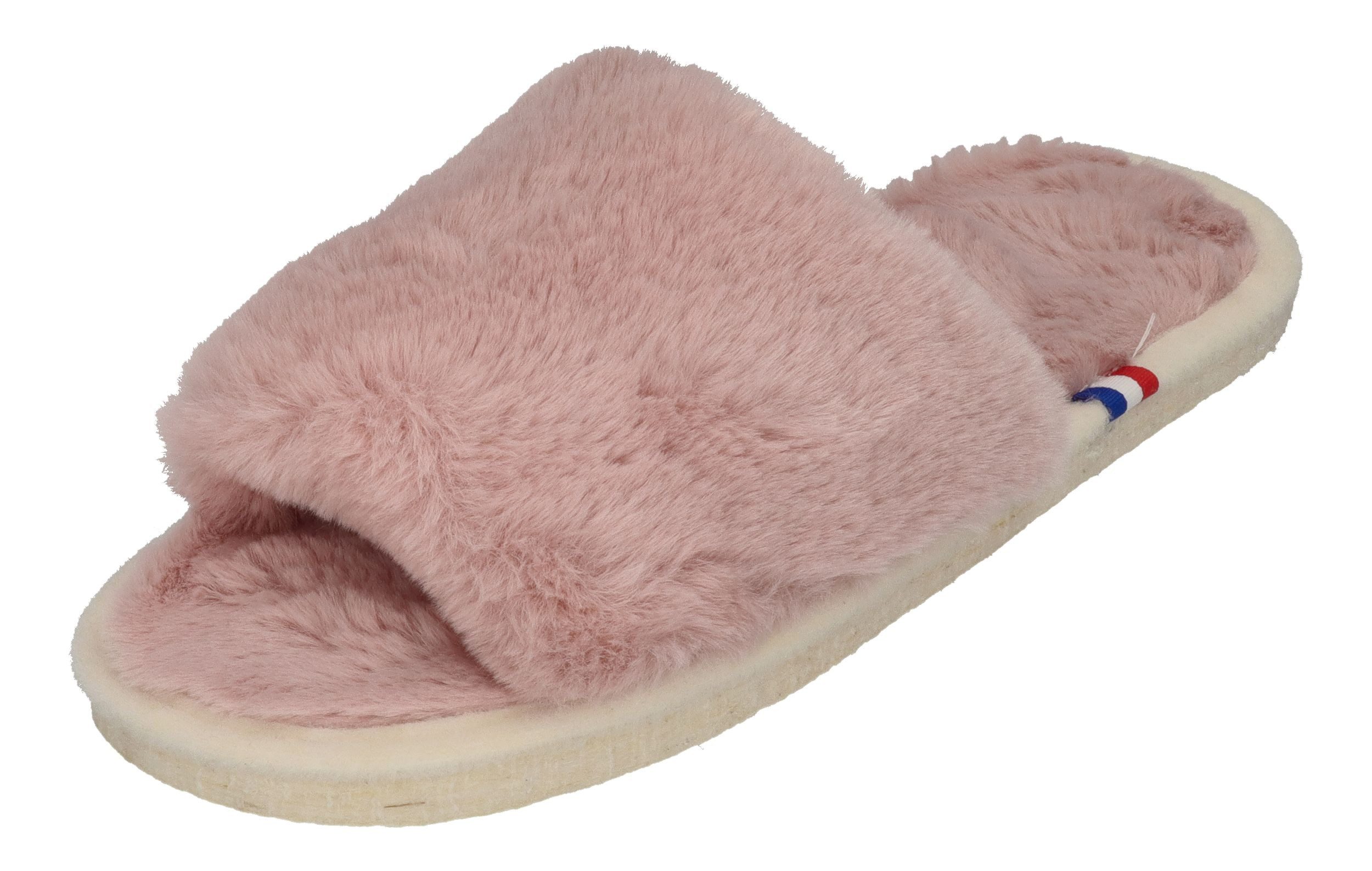 espadrij l´originale PLAGE FLUFFY Hausschuh Rose