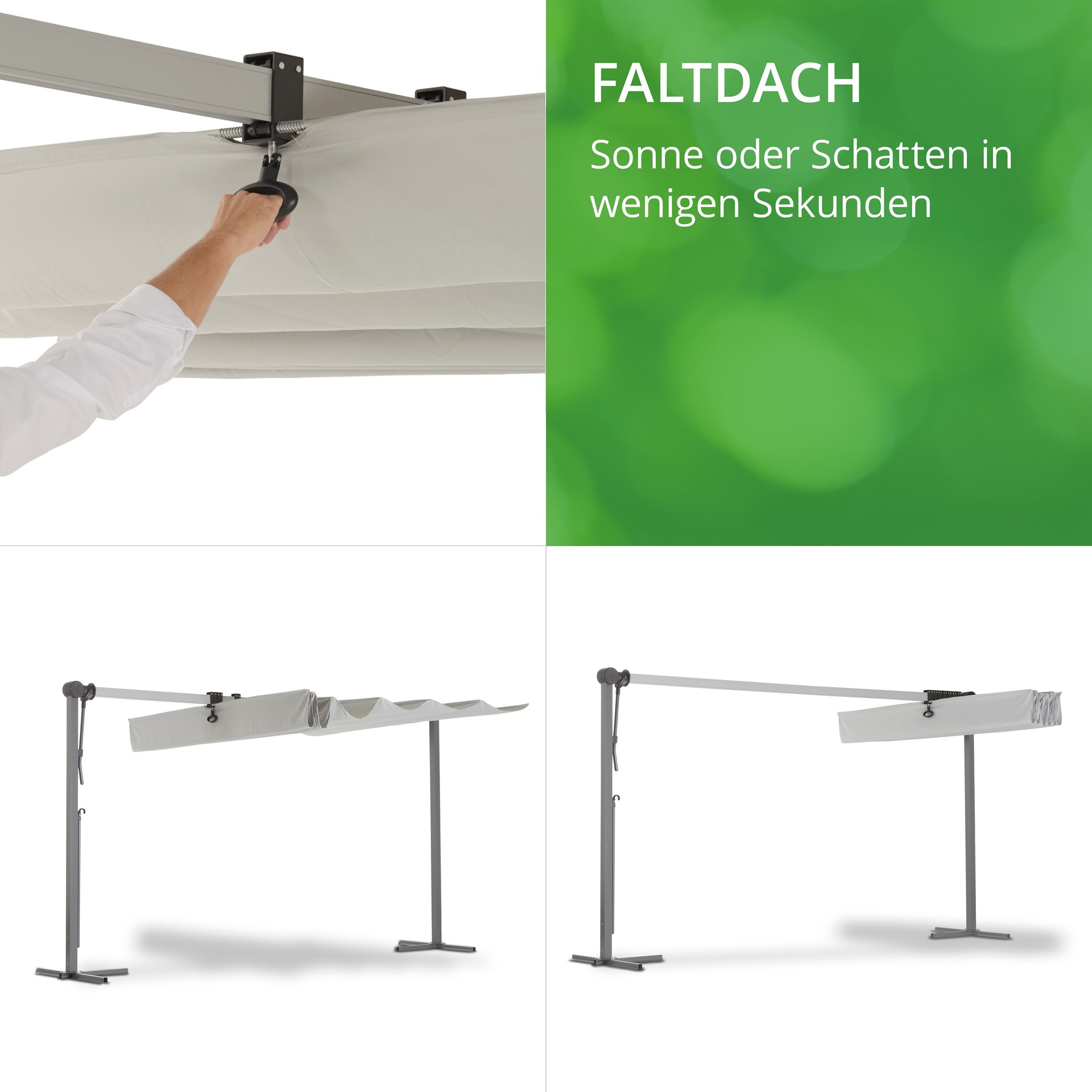 Leco Standmarkise Sonnendach WAVED 4x2,5 m 400 x 250 x 220 cm günstig online kaufen