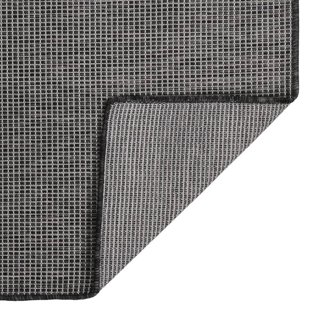 vidaXL Teppich Outdoor-Teppich Flachgewebe 100x200 cm Grau, Rechteckig – Bild 2 von 5