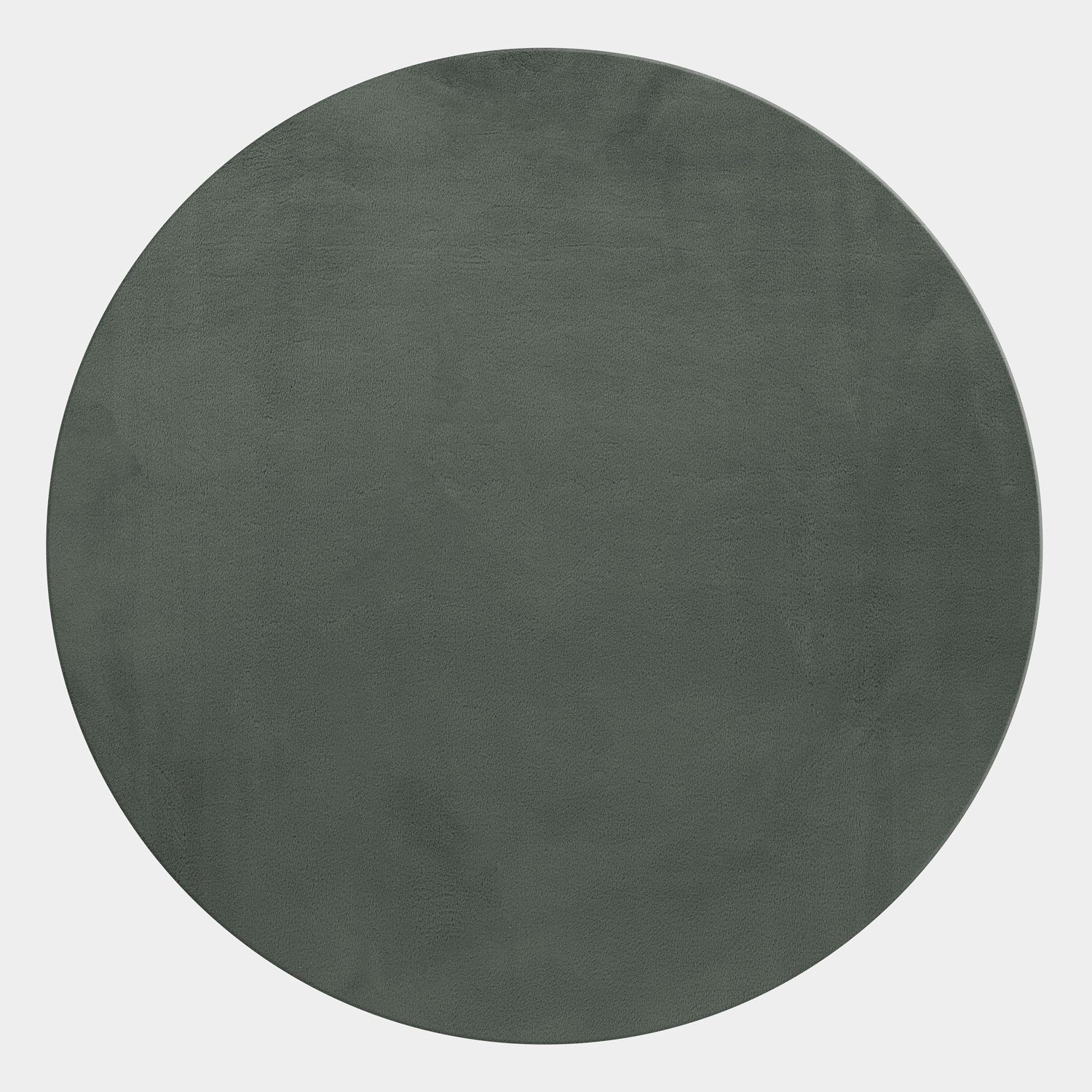 Teppich Unicolor - Einfarbig, Teppium, Rund, Höhe: 20 mm, Teppich Wohnzimmer Grün | Kurzflor-Teppiche