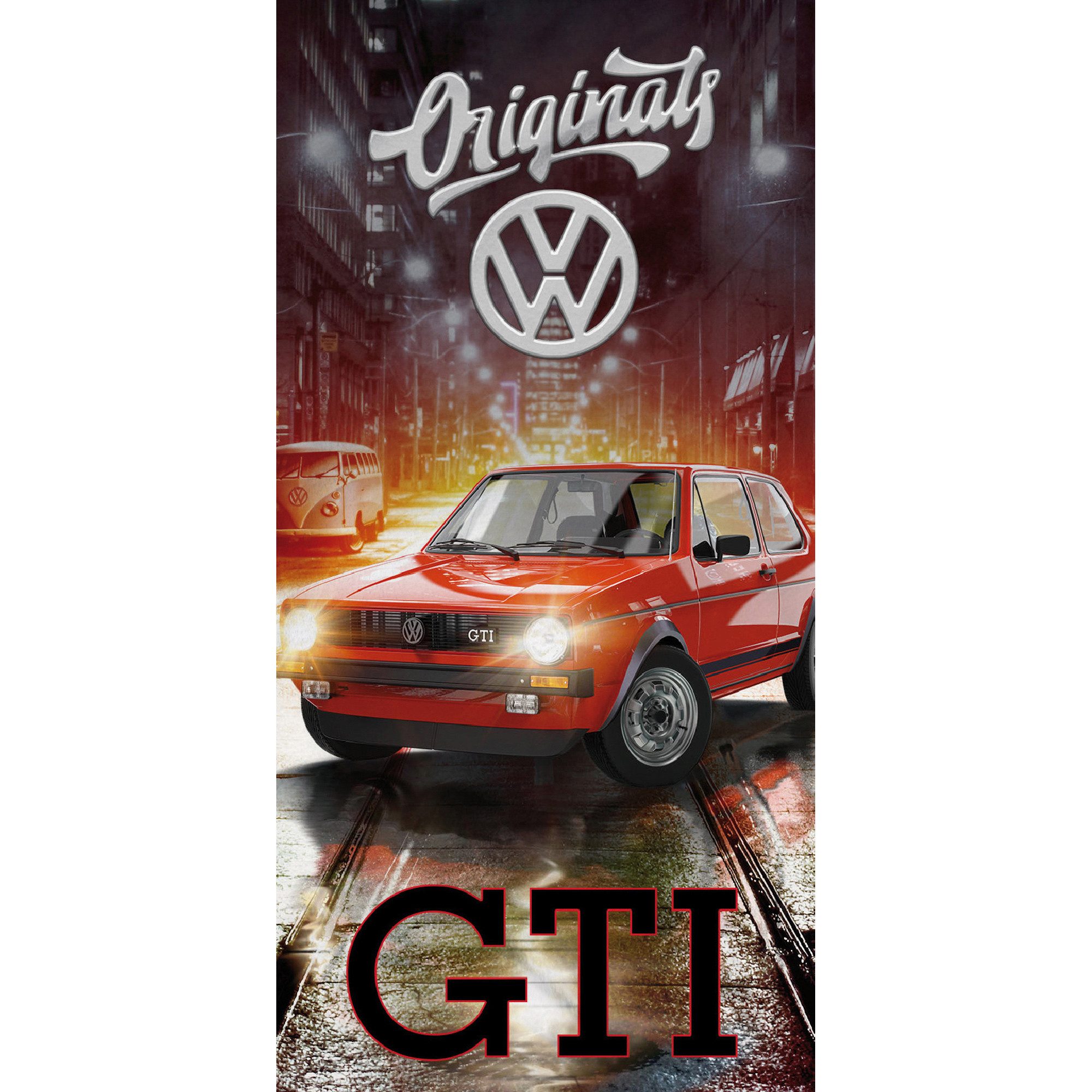 BERONAGE Strandtücher VW Volkswagen Badetuch Golf GTI Rot 75x150 cm, 100% B günstig online kaufen