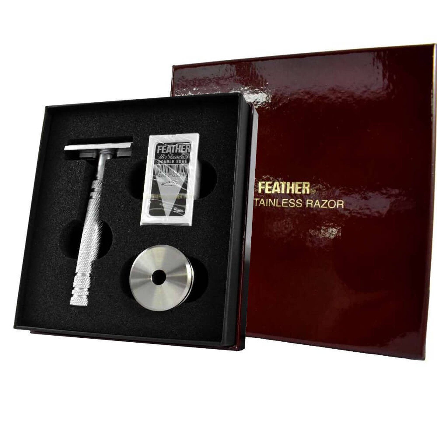 Feather Rasierhobel AS-D2S, Rasierklingen Rasierer mit Ständer