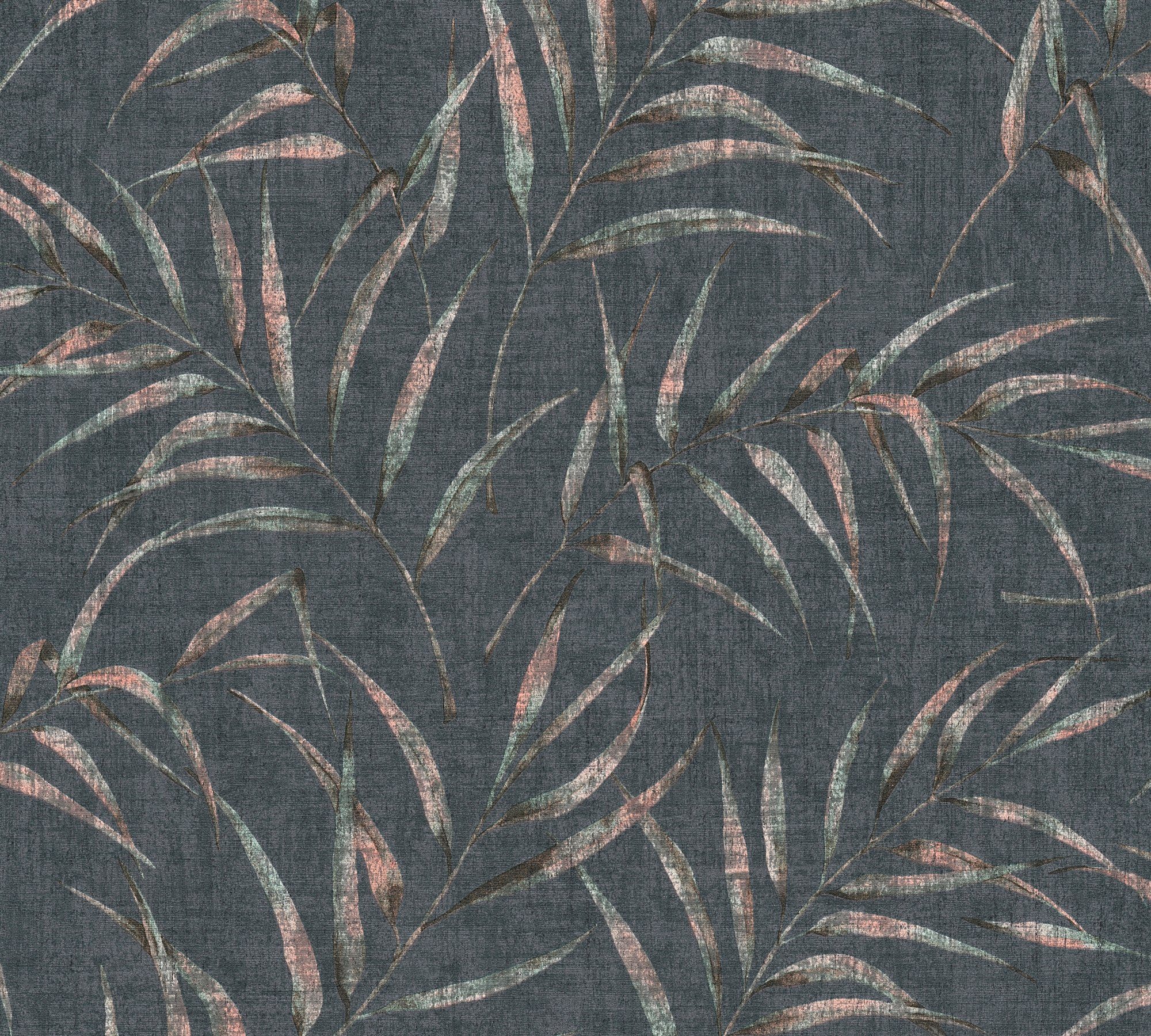 Greenery floral, Palmen Optik, Dschungel Vliestapete mit in schwarz Création Dschungeltapete Tapete A.S. Palmenprint