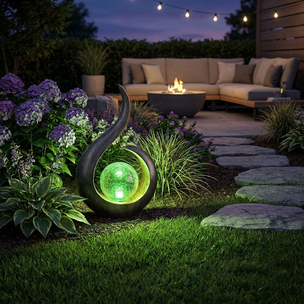 GLOBO LIGHTING LED Solarleuchte, LED-Leuchtmittel fest verbaut, Farbwechsel, Solarlampen für Außen zum stellen LED Solar Garten LED