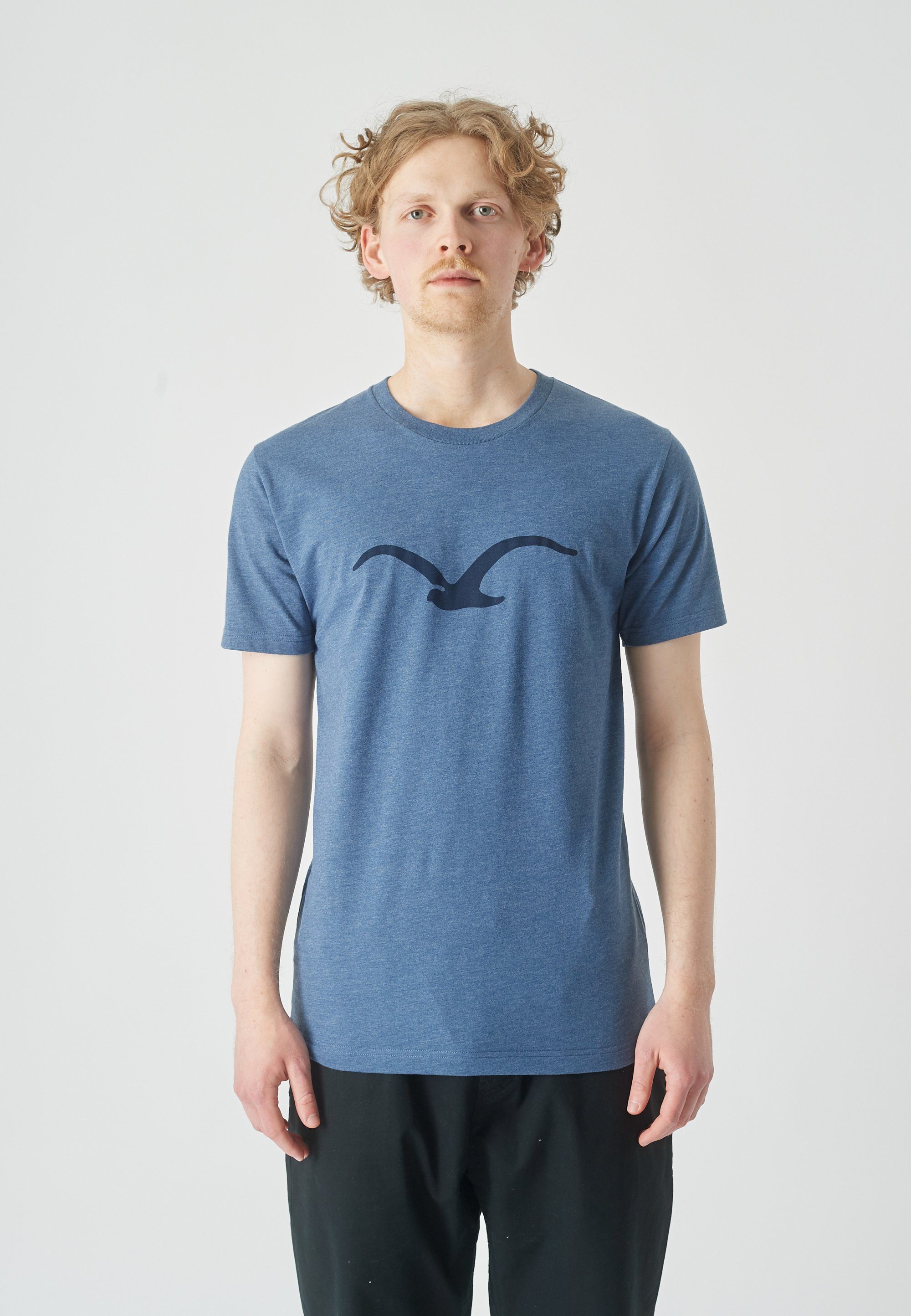 Cleptomanicx T-Shirt Mowe mit klassischem blau-blau Print