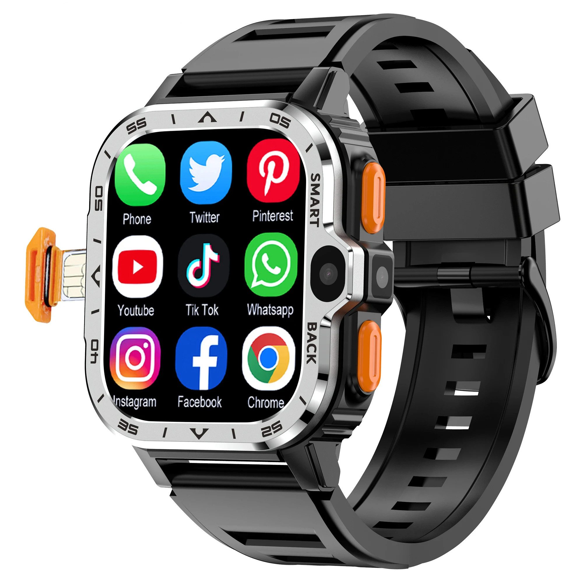 Herren Smartwatch Smart Uhr hd kamera GPS SIM-Karte 4G RAM 64G ROM Smartwatch