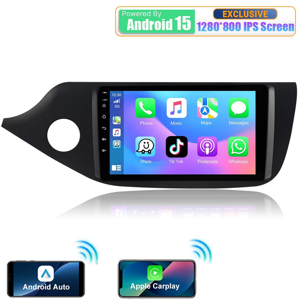 A-Sure 4+64GB Android 15 Wireless Carplay RDS GPS Navi Für KIA Ceed 2012-2017 Autoradio (Digitalradio (DAB), FM, AM, RDS, 1280*800 IPS Screen/8-Core CPU)
