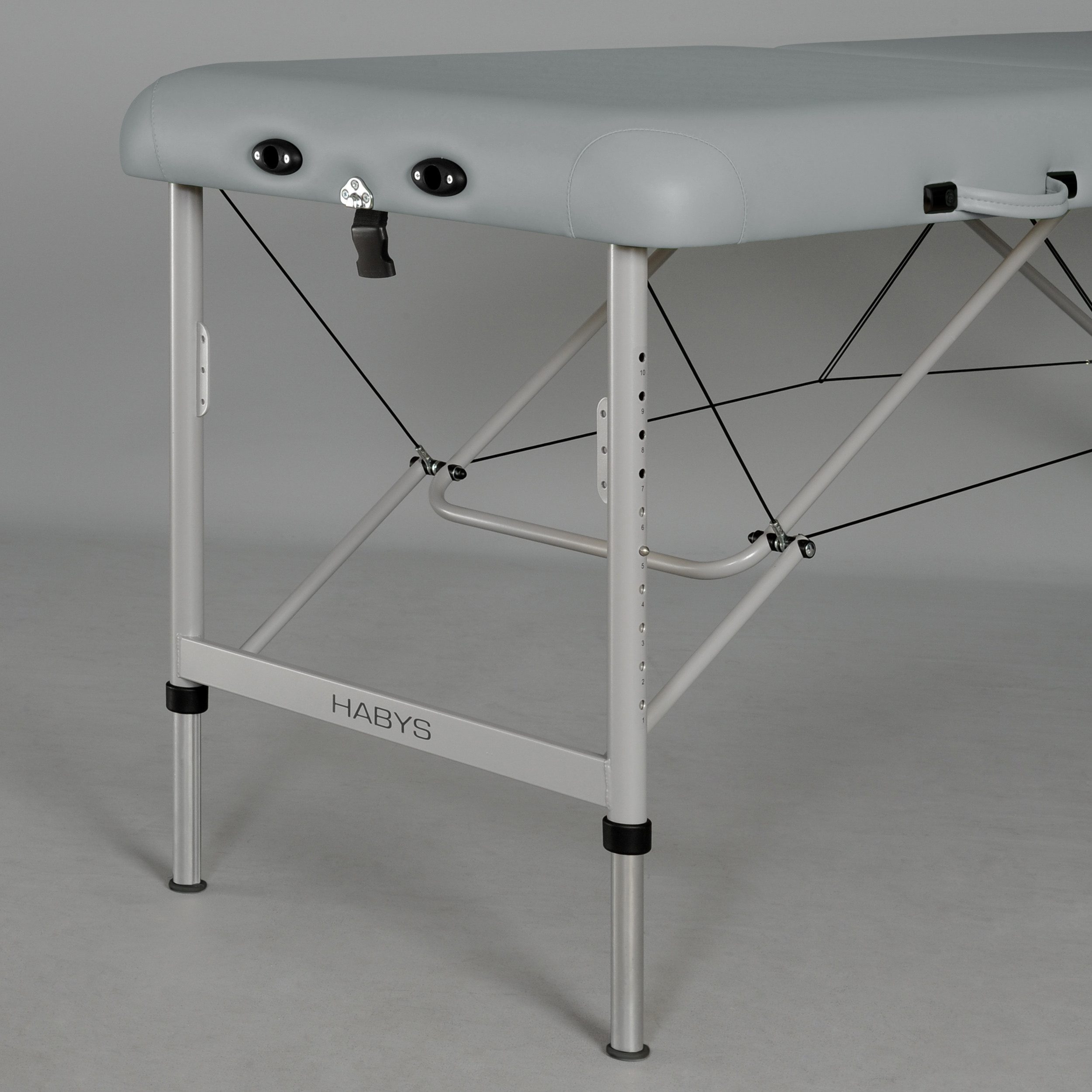 Habys Massageliege Panda Alu 2 Zonen Aluminium Massagetisch, Klappbar 185x70 Grau