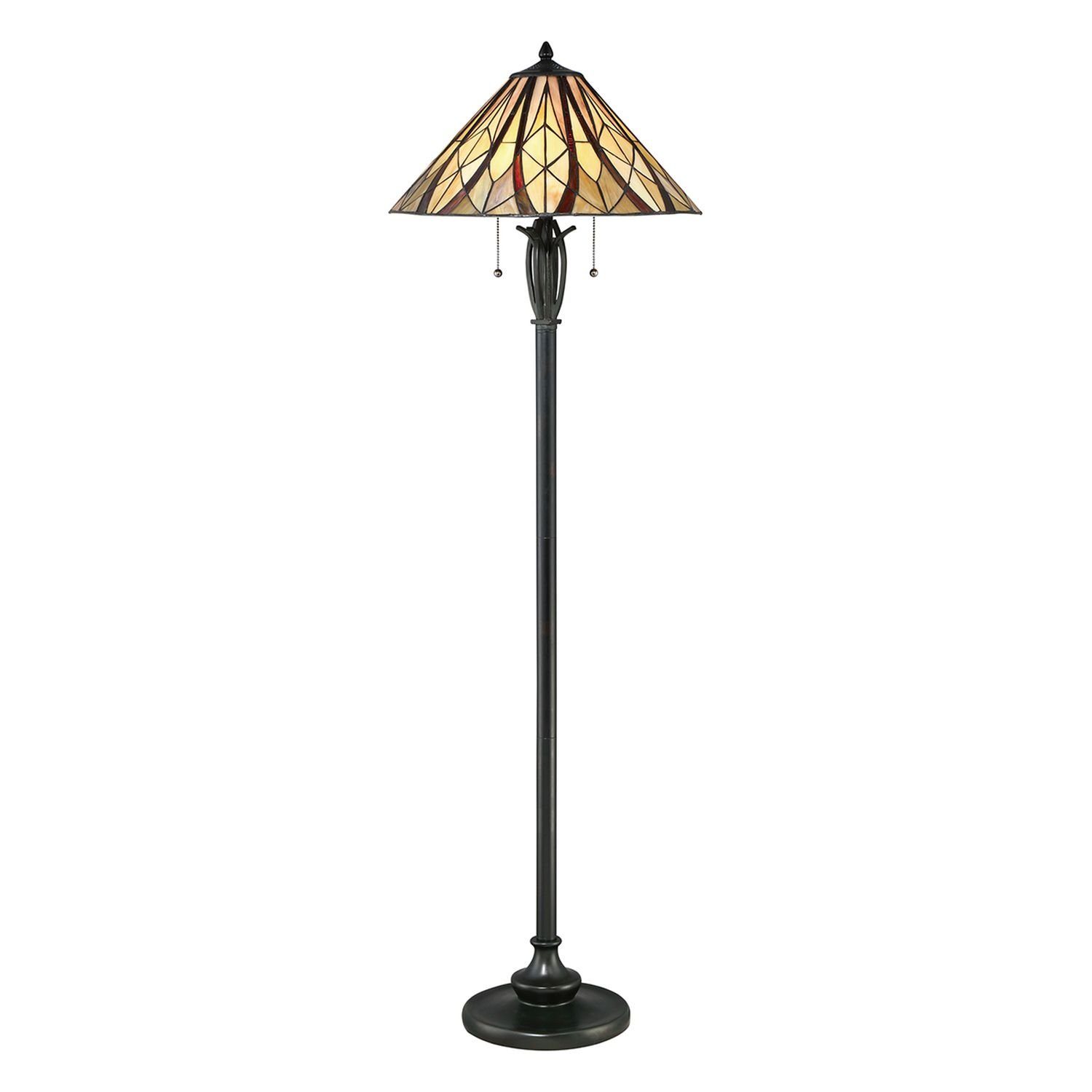 Stehlampe Standleuchte Leuchtmittel, ohne Wohnzimmer E27 Stil SANSA, Stehleuchte Tiffany Licht-Erlebnisse