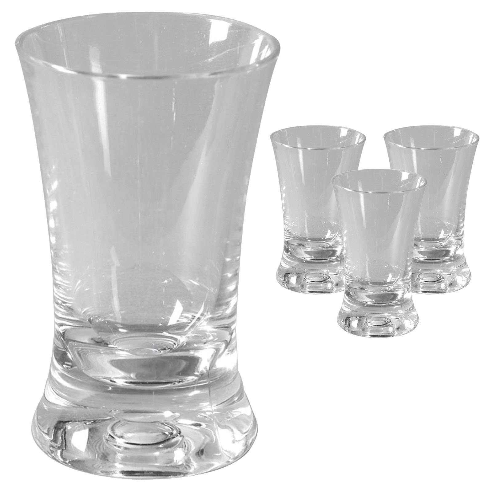 Bo-Camp Glas 4er Set Schnaps Gläser Camping Kurze Shots, Polycarbonat, Kunststoff Glas Pinnchen 45ml