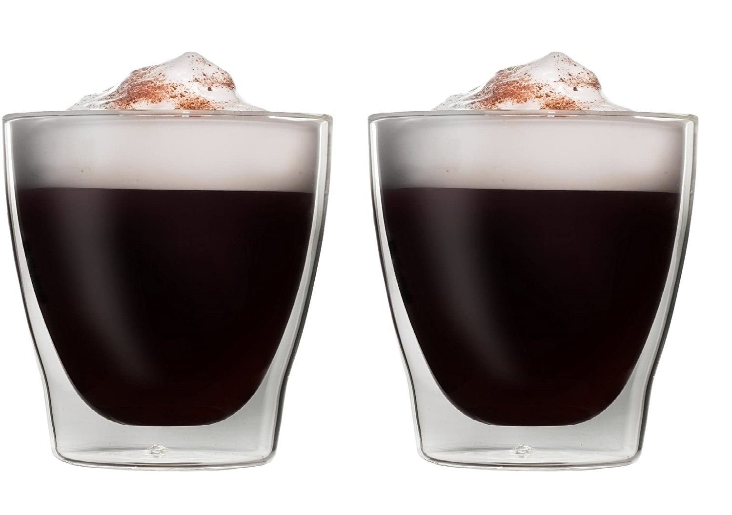 Markenwarenshop-Style Gläser-Set 2x Doppelwandig Espresso Latte Kaffee Glas Thermoglas 200ml, Glas