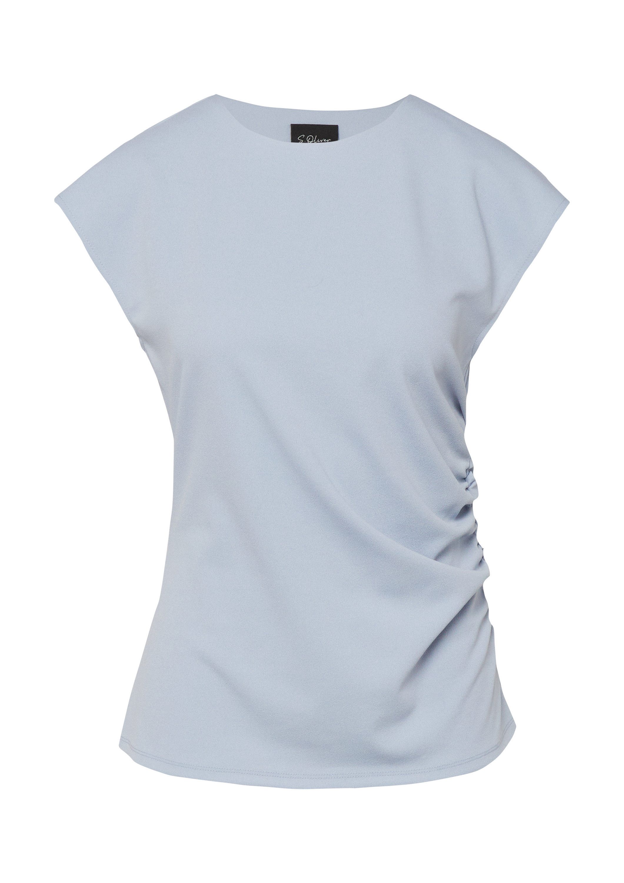 s.Oliver Kurzarmshirt T-Shirt Slim-Fit-Shirt mit seitlicher Raffung günstig online kaufen