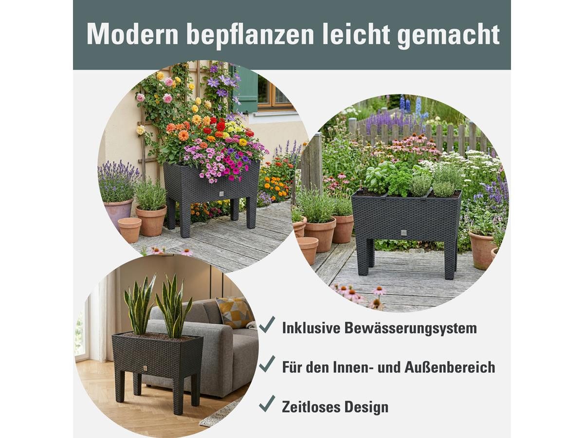 Prosperplast Hochbeet Rato Case High, inkl. Bewässerungssystem, abnehmbare Beine