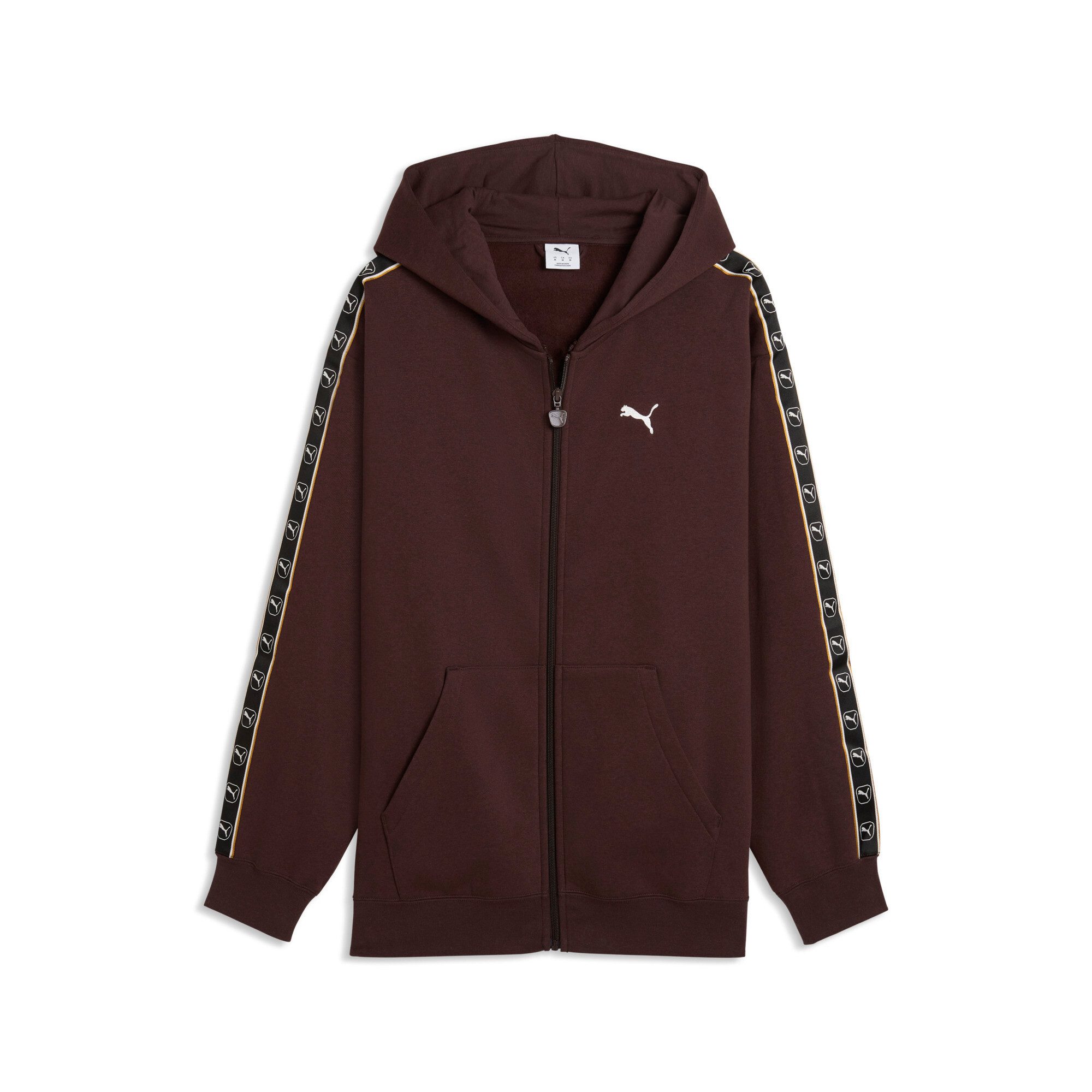 PUMA Kapuzensweatshirt ESS ELEVATED TAPE RELAXED FULL-ZIP HOODIE FL mit Reißverschluss, aus Baumwollmischung, Relaxed Fit, normale Länge
