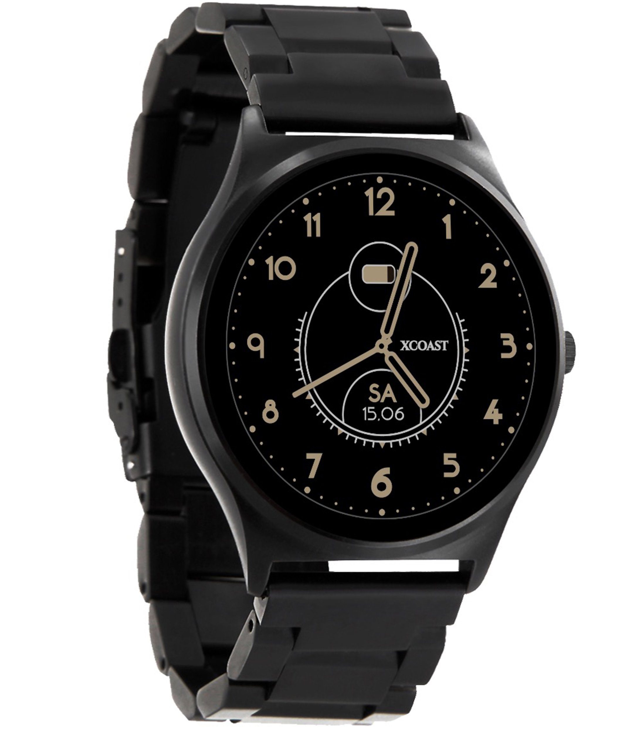 X-Watch QIN XW PRO Smartwatch iphone Smartwatch (1,22 Zoll), Puls, Blutdruck, 21 Sportmodi, Schlaf, Schritte, Kalorien DARK STEEL | Smartwatches