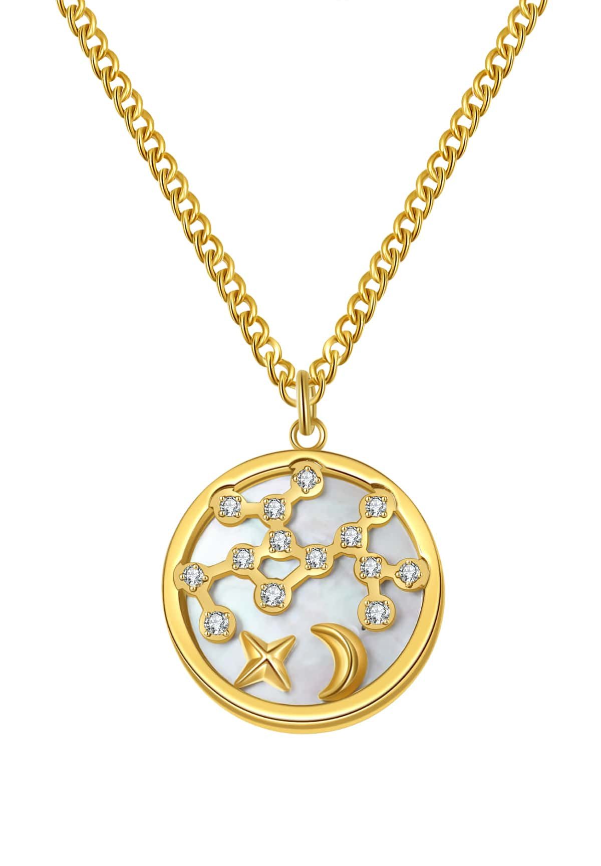 Hey Happiness Kette mit Anhänger Sternzeichen, Astro Plättchen, Horoskop Ke günstig online kaufen