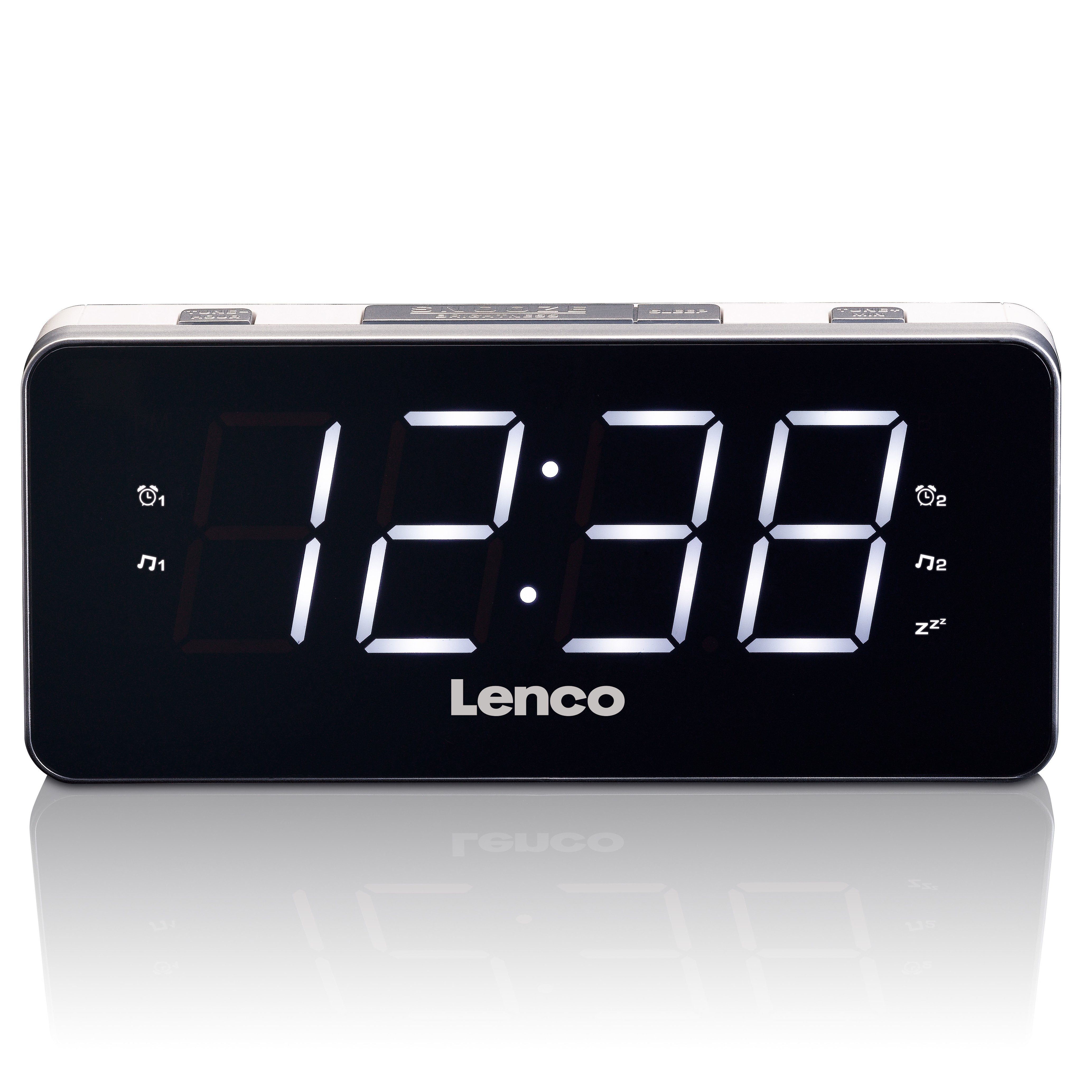 Lenco Radiowecker CR-18 White Radiowecker mit 1,8 Zoll LED-Bildschirm & Batterie-Backup