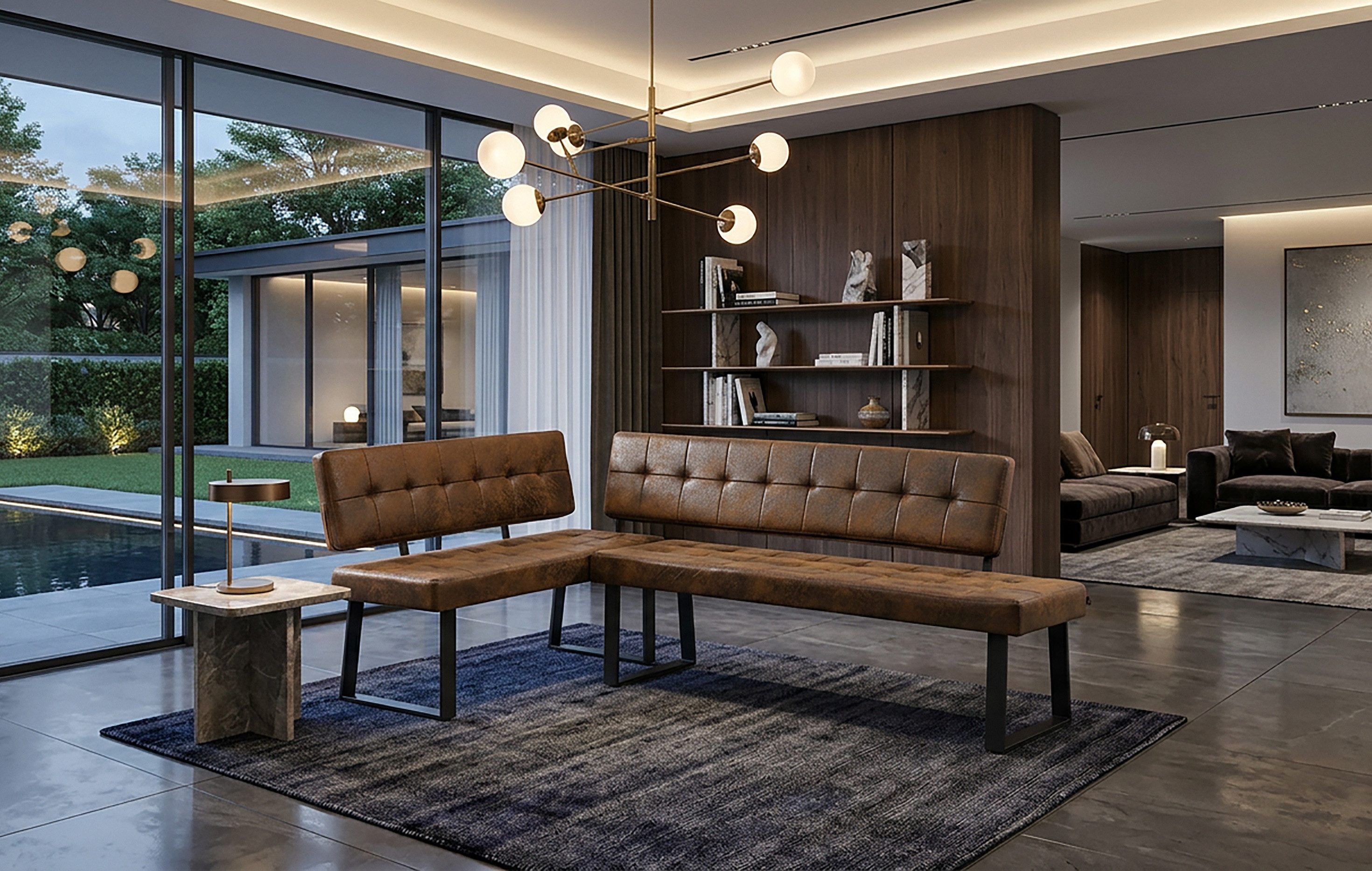B&D home Eckbank AKA (2-St), beidseitig montierbar, gepolstert, mit Rückenlehne, verschiedene Maße
