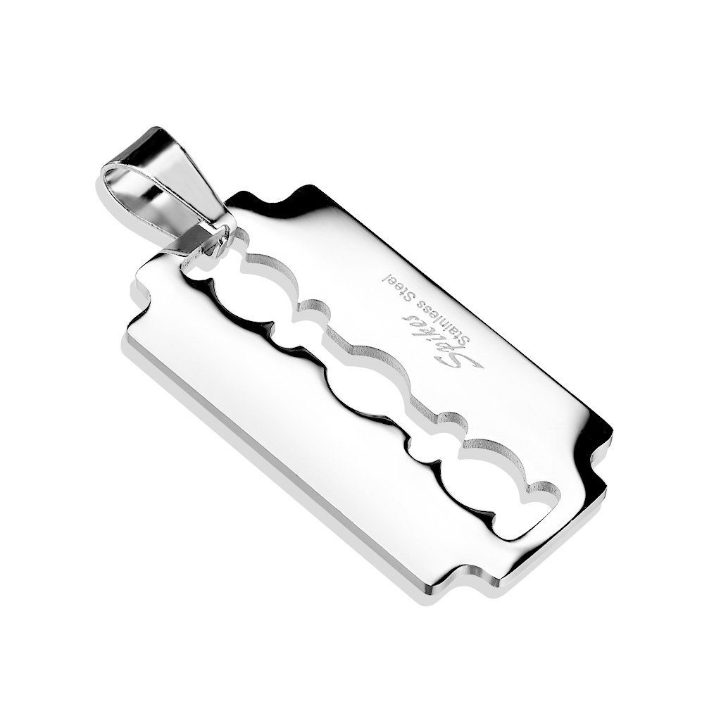 Kettenanhänger Anhänger Rasierklinge silber aus Edelstahl Unisex