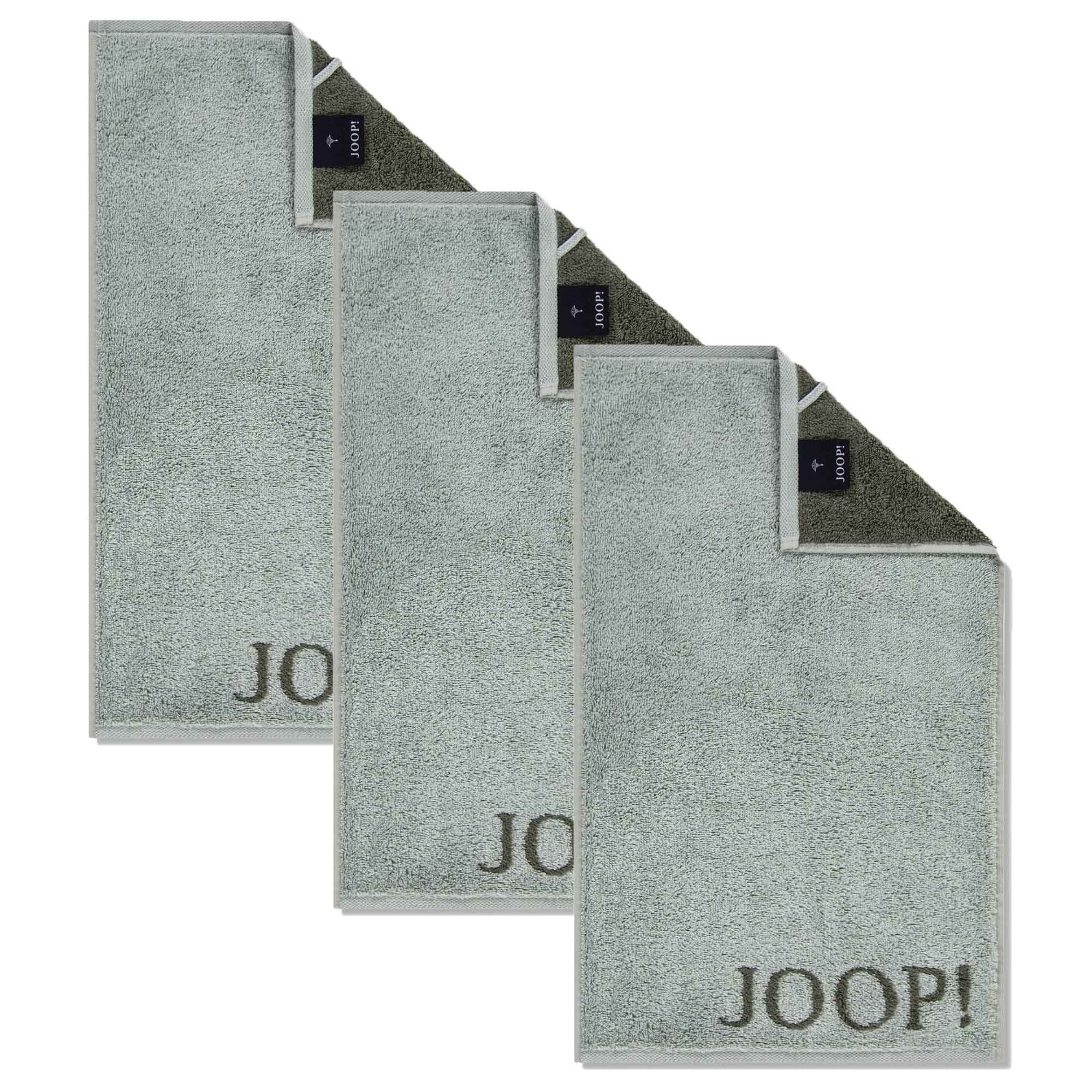 Joop! Gästehandtücher Gästetuch Classic Frottierkollektion, 3er Pack -, Frottier (3-St) Salbei