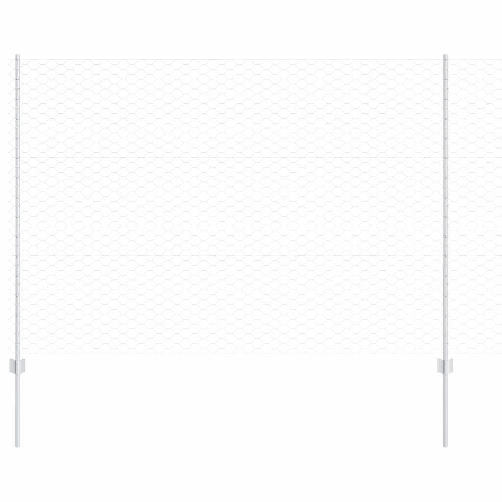 vidaXL Gartenzaun Zaun mit Pfosten Silber günstig online kaufen