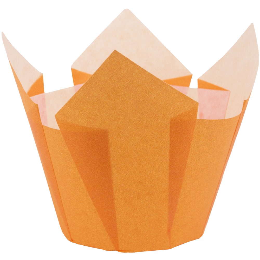 Demmler Muffinform Muffin-Tulip-Wraps orange - 24 Stück -, zum stilvollen Anrichten von Muffins und Cupcakes - Made in Germany