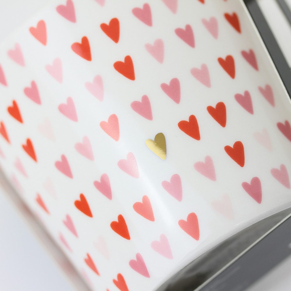 Grafik Werkstatt Tasse Grafik-Werkstatt Kaffee-Tasse Herzen, Porzellan, mit Echtgold veredelt