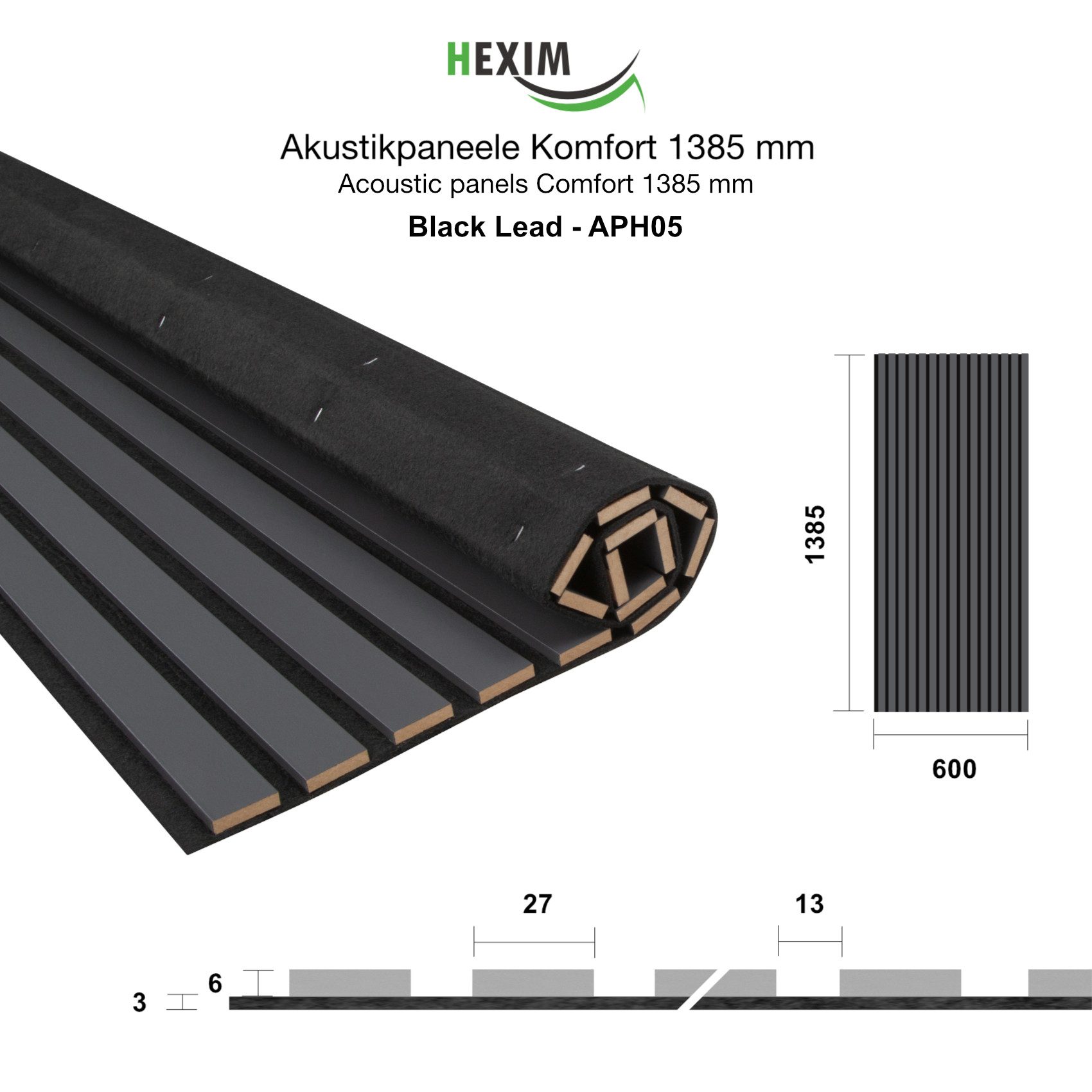 Hexim Wanddekoobjekt APH05 (Akustikpaneele 138,5x60cm - günstig online kaufen