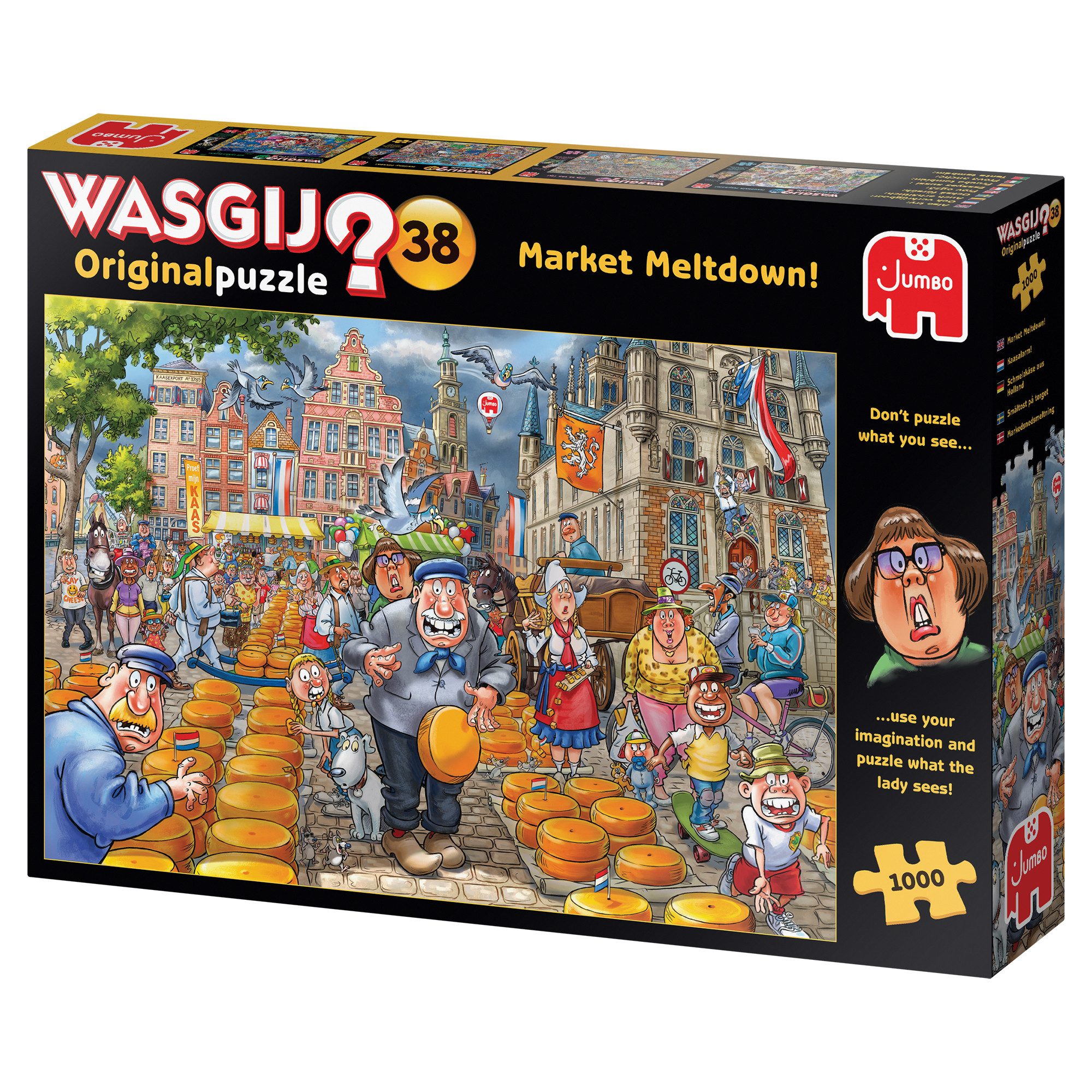 Jumbo Spiele Puzzle Wasgij Original 38 Market Meltdown 1000 Teile Puzzle, 1000 Puzzleteile, Made in Europe