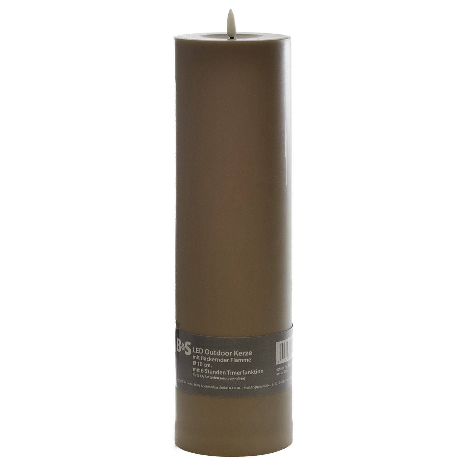 B&S LED-Kerze LED Kunststoffkerze Outdoor taupe günstig online kaufen