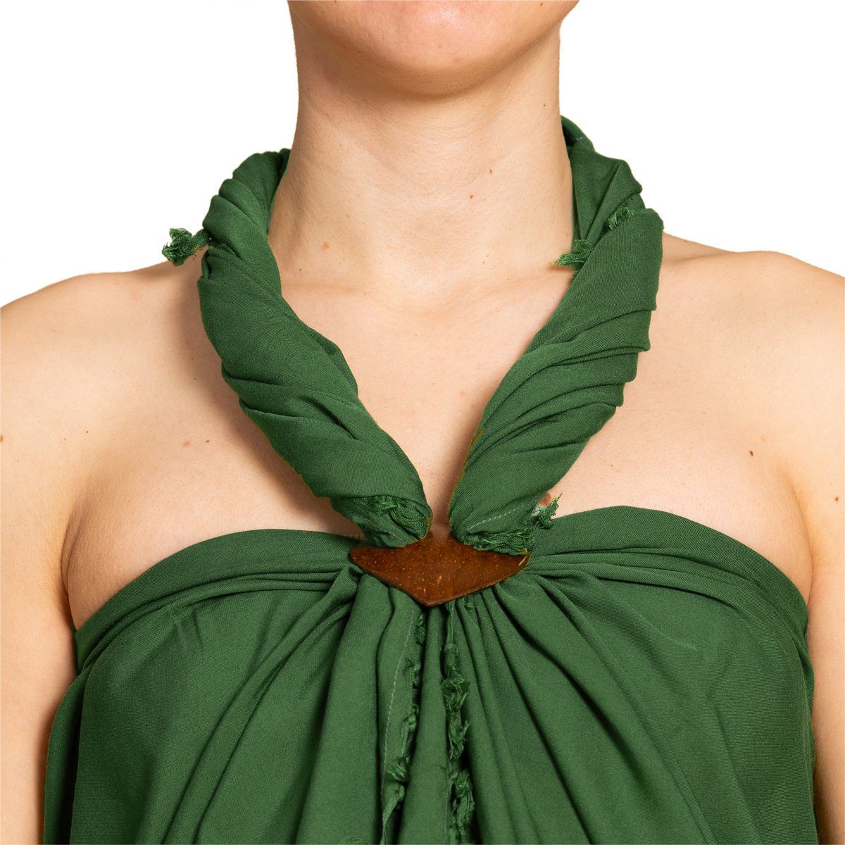 einfarbig Grün 2 Strandrock, in Cover-up Strandtuch Schultertuch Bikini für als oder Halstuch Strandkleid Tuch den Strand Pareo Größen Schal Sarong PANASIAM